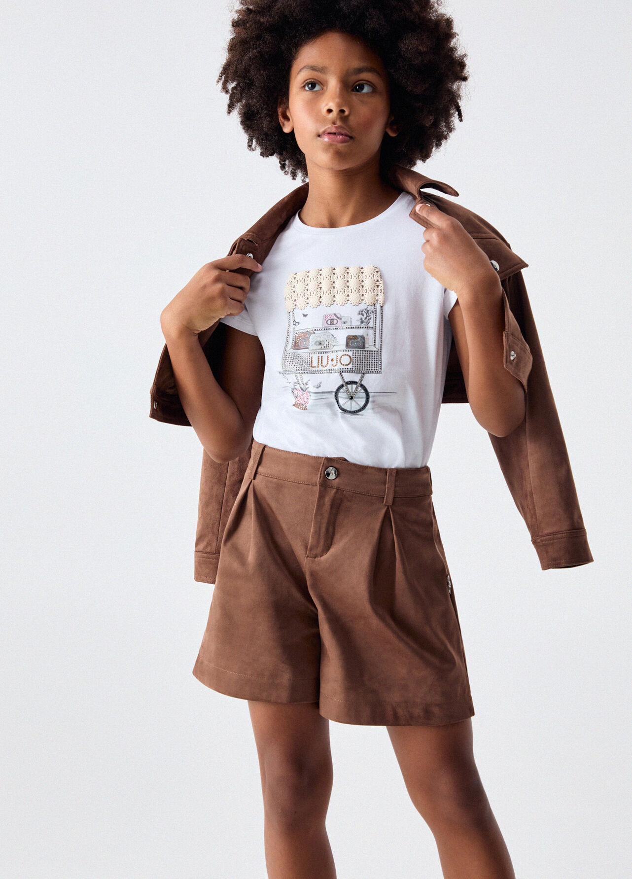 Short in microfibra - BROWN
