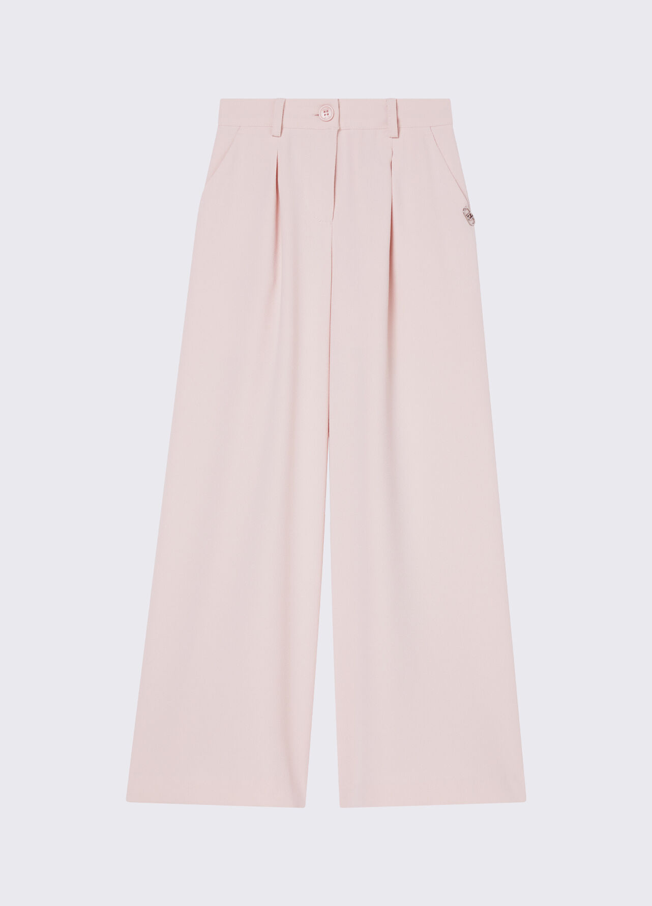 Pantaloni palazzo in envers satin - PEACH PINK
