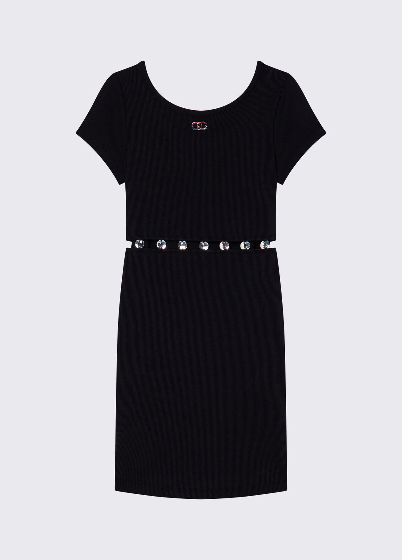 Vestito con castoni gioiello - BLACK