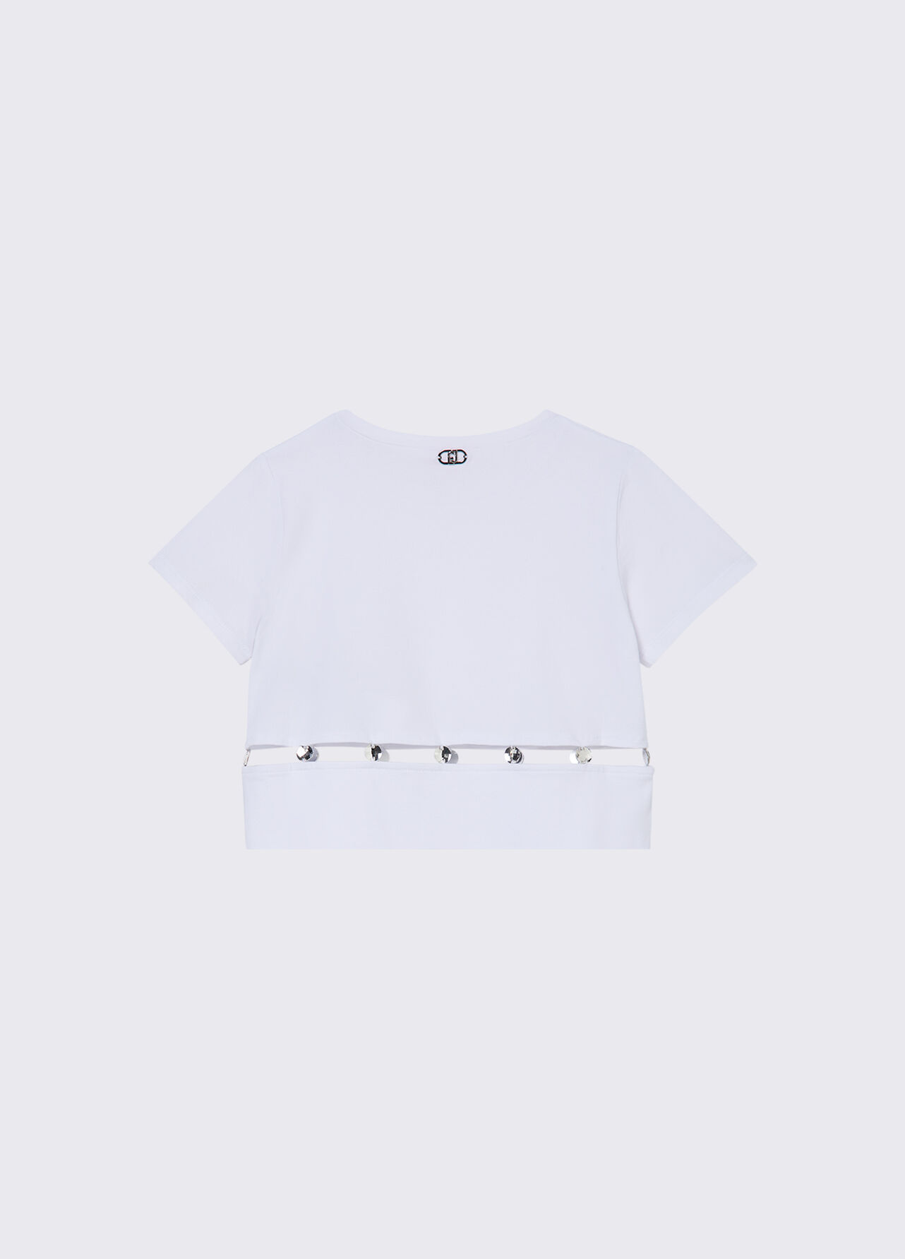 T-shirt con castoni gioiello - WHITE
