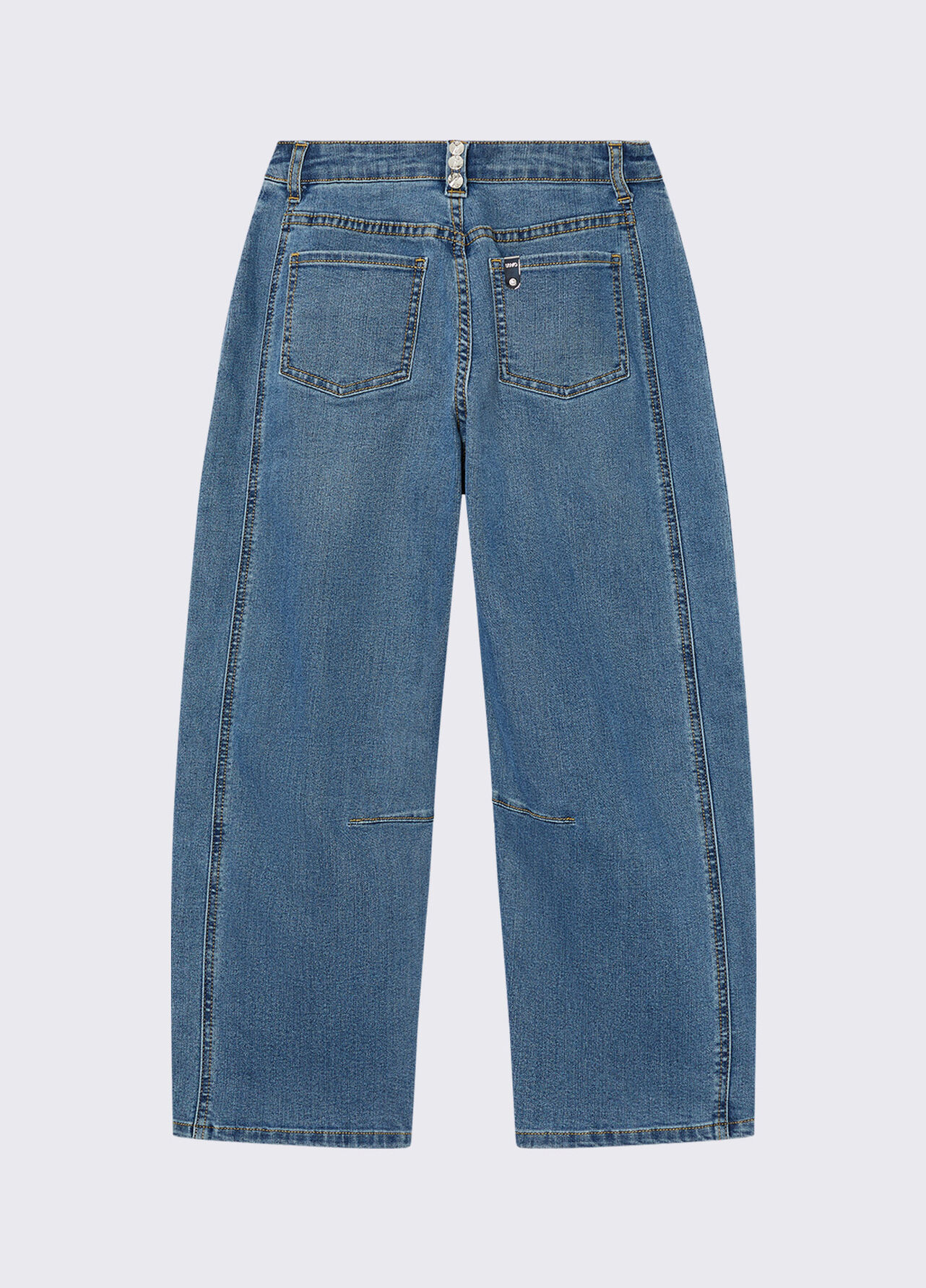 Jeans balloon con ricami gioiello - BLUE DENIM