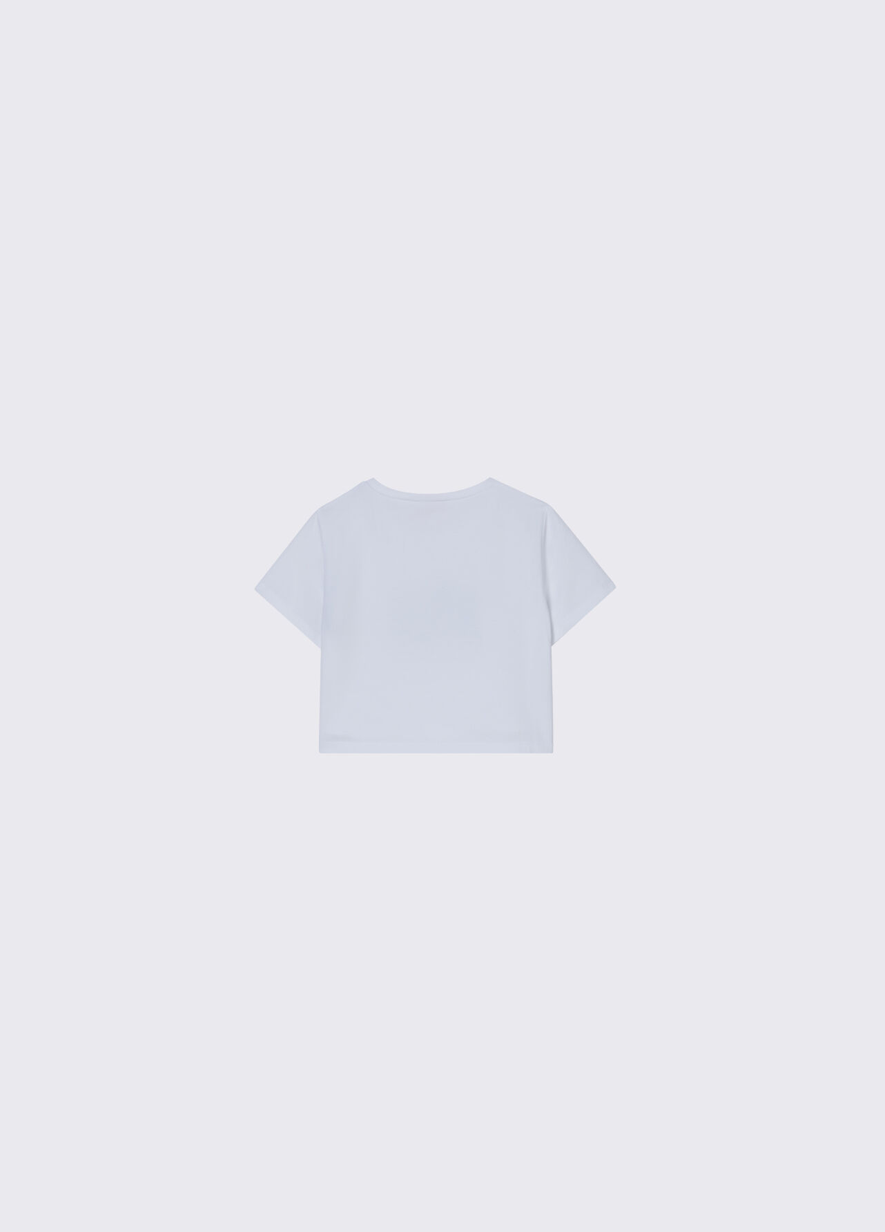 T-shirt cropped con strass - WHITE