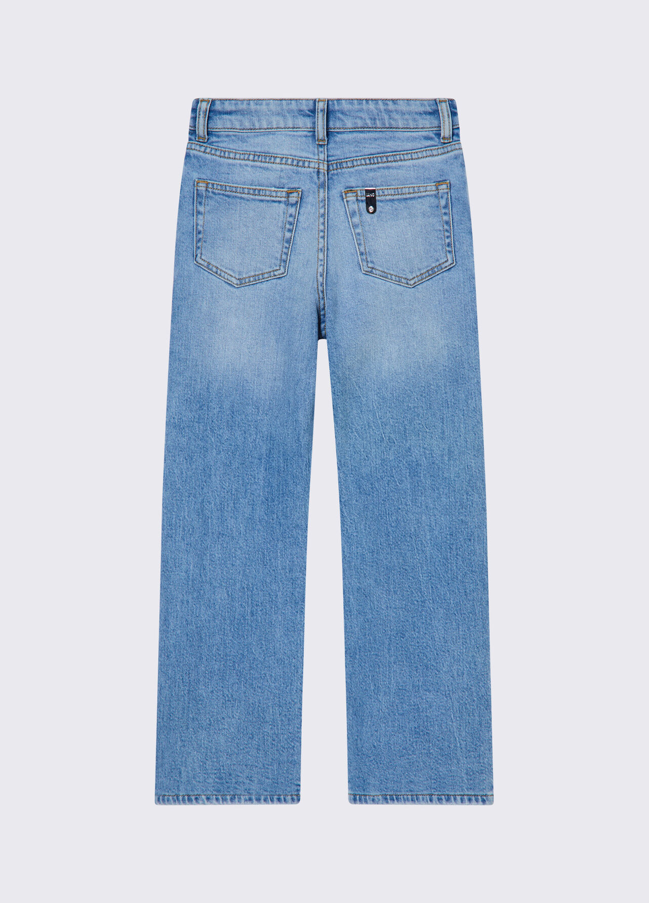 Jeans straight con strappi - LIGHT BLUE DENIM