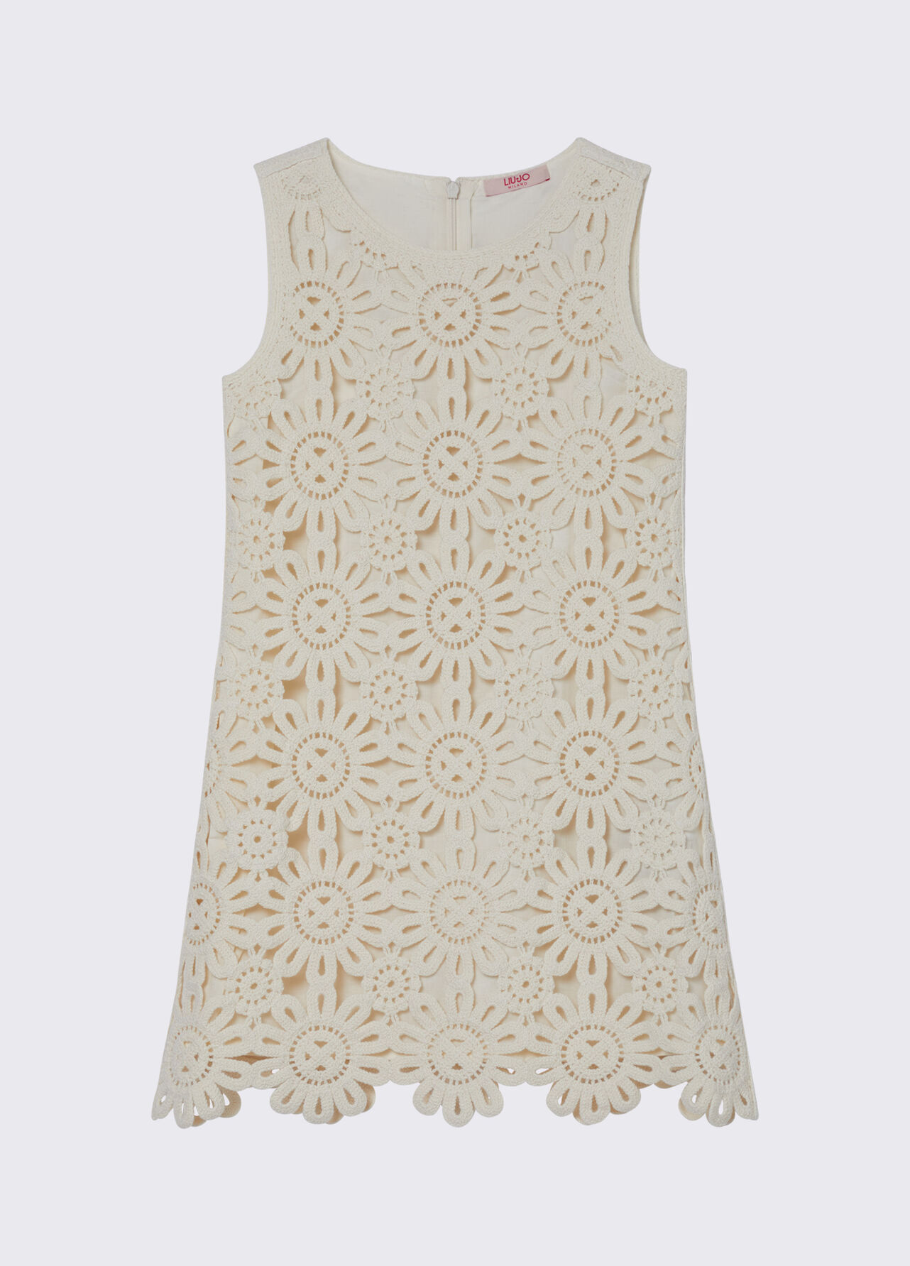 Abito corto in macramè - BEIGE