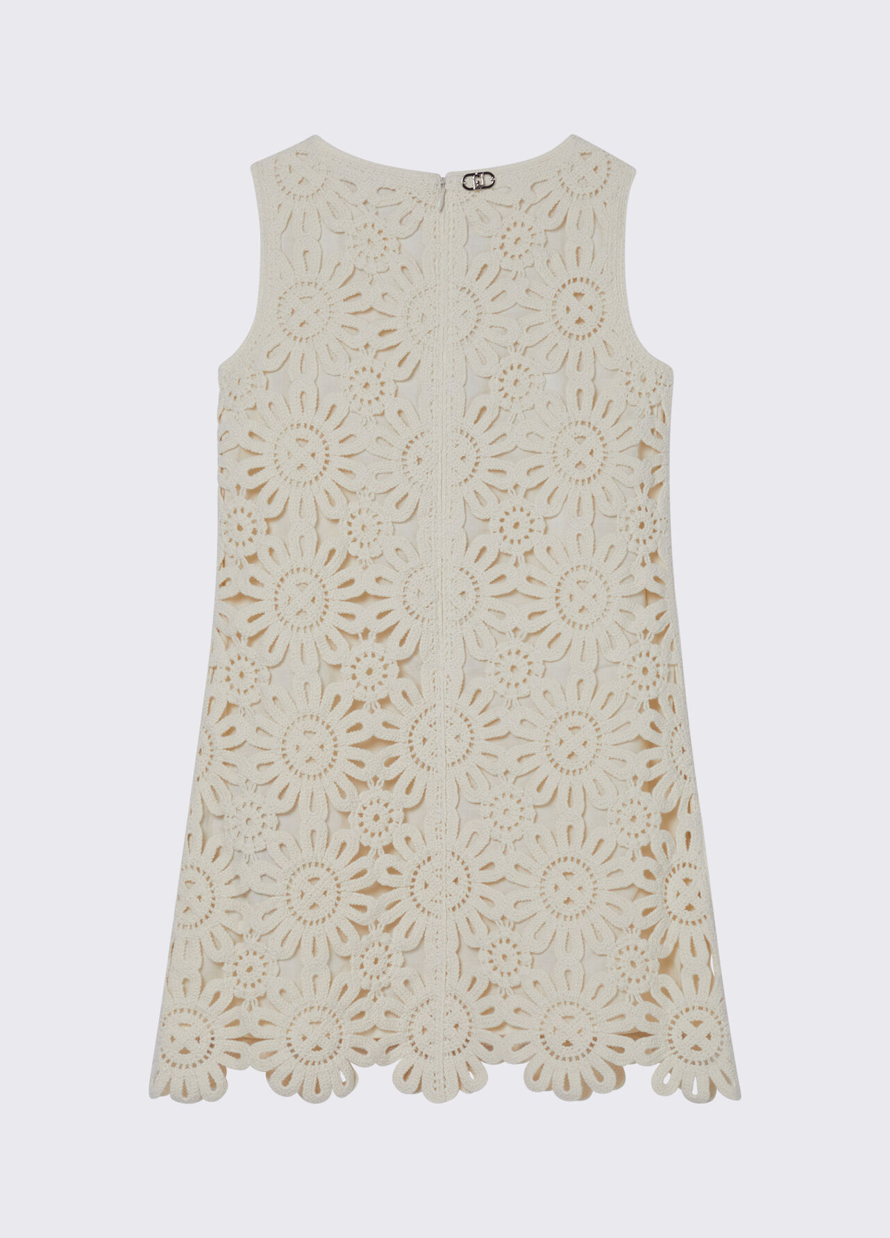 Abito corto in macramè - BEIGE