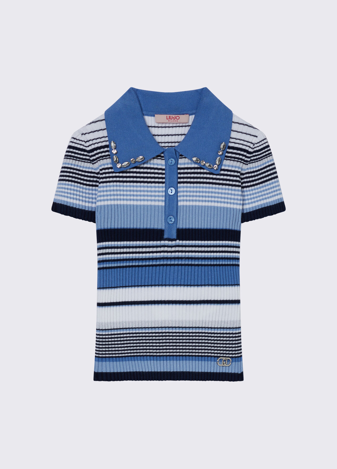 Polo in maglia a righe - BLUE