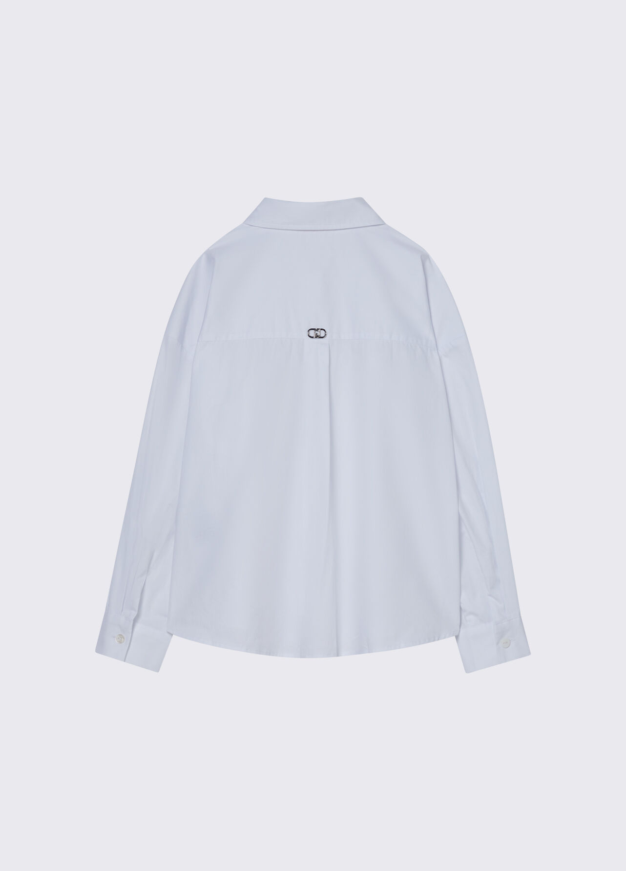 Camicia in popeline con ricami gioiello - WHITE