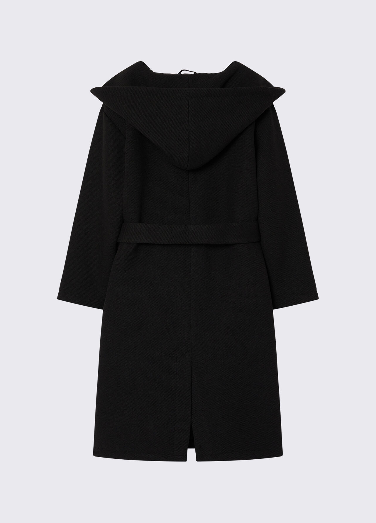 Cappotto lungo con cappuccio - BLACK