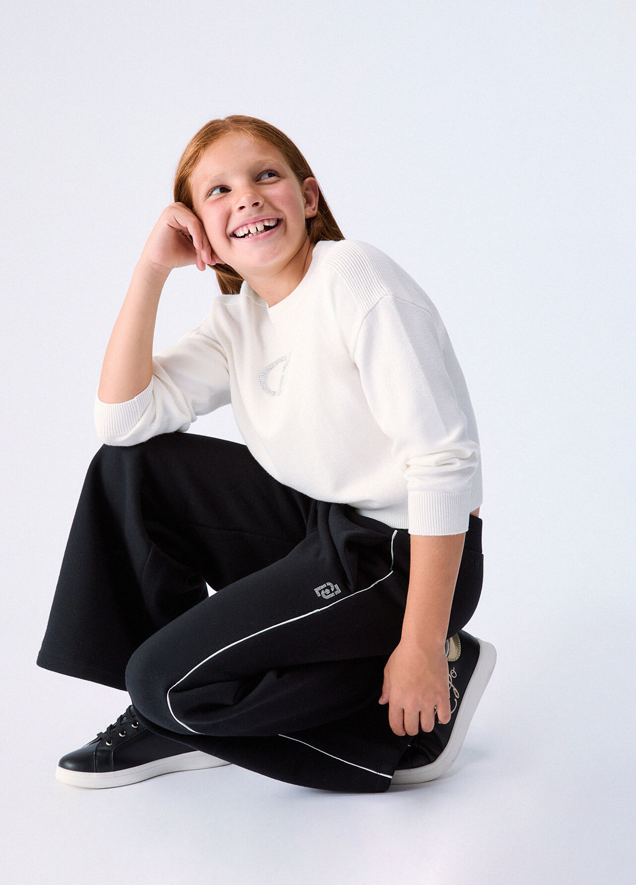 Pantaloni wide leg - BLACK