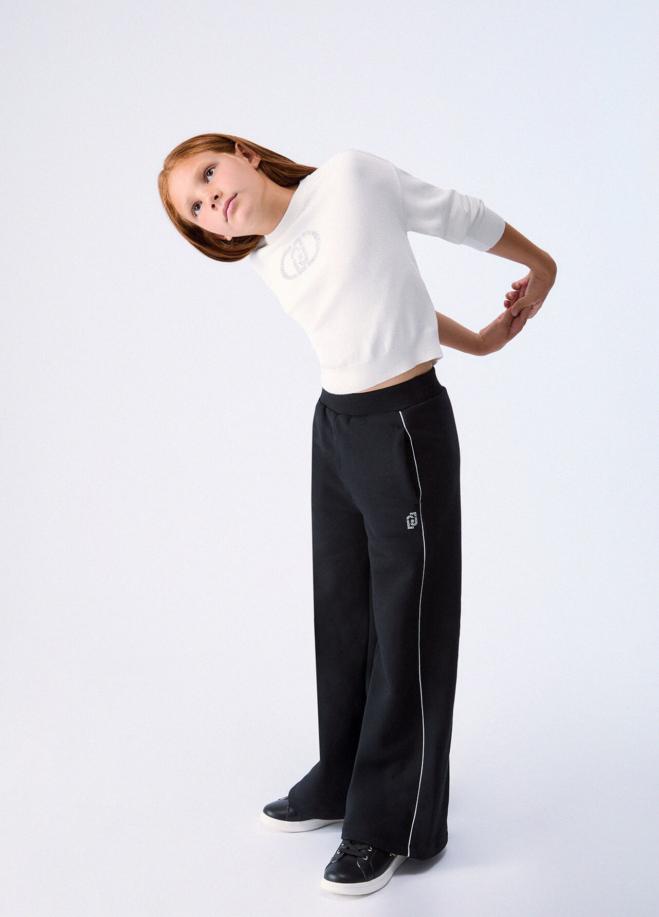 Pantaloni wide leg - BLACK