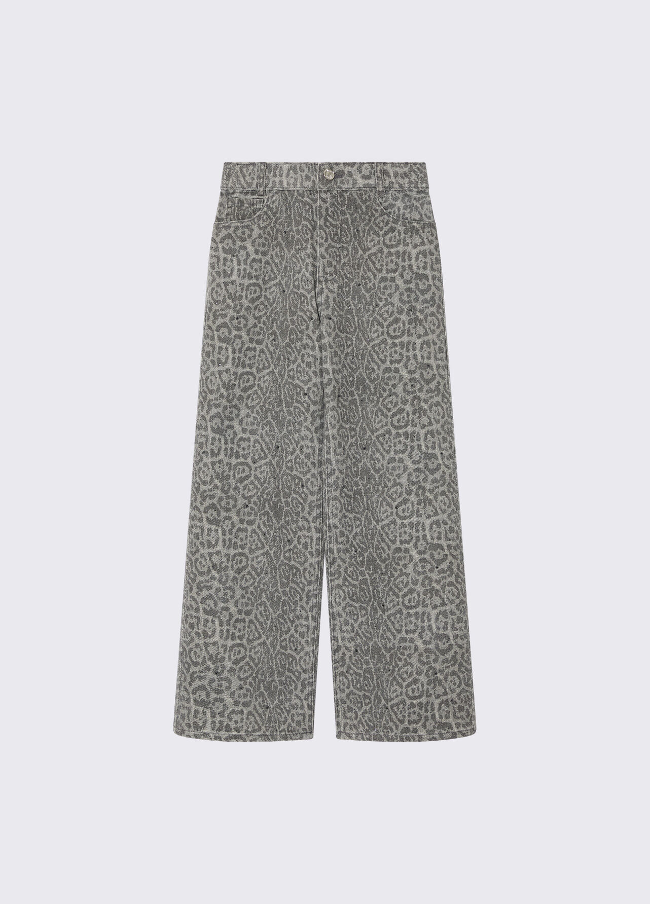 Pantalone animalier con strass - GREY ANIMAL PRINT