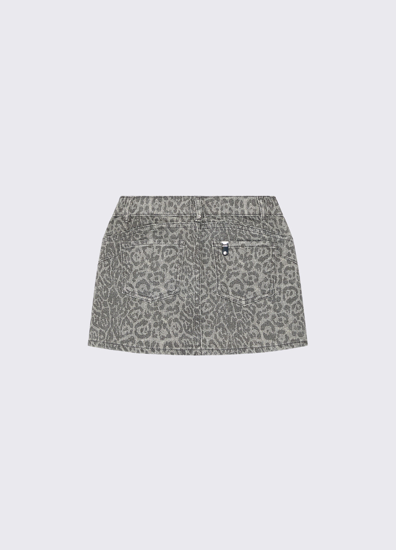 Minigonna animalier con strass - GREY ANIMAL PRINT