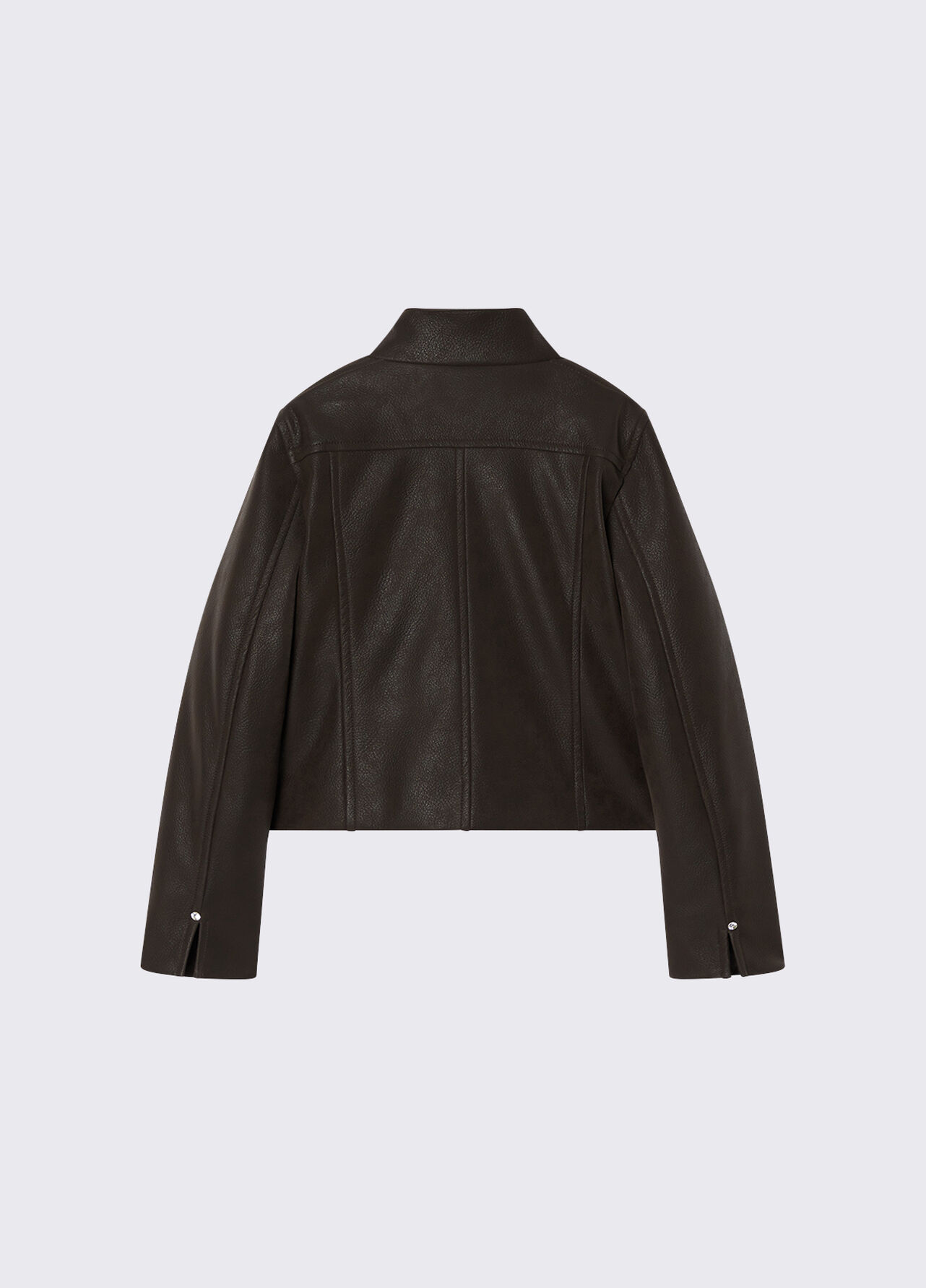 Giacca biker in tessuto spalmato - DARK BROWN