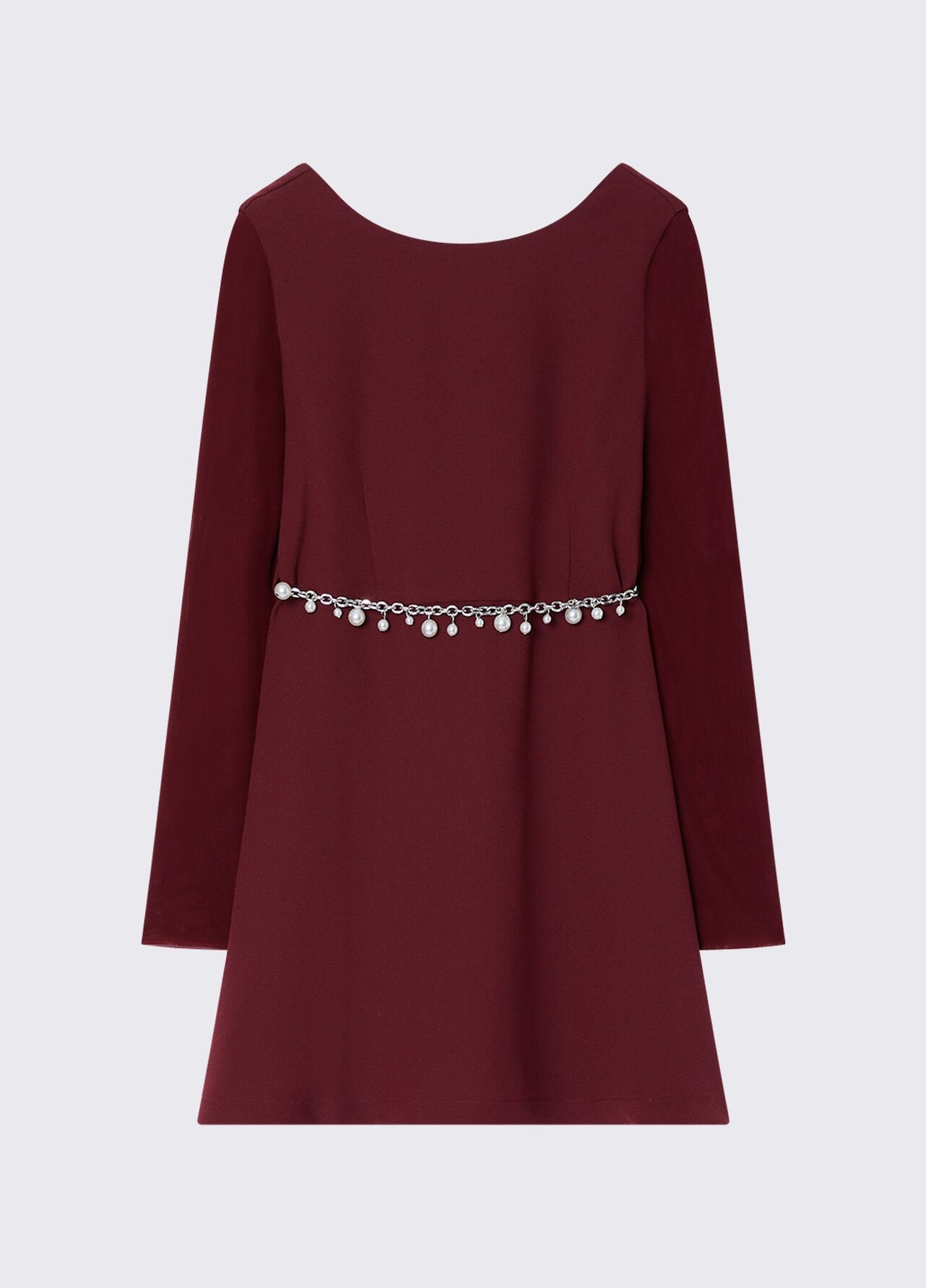 Abito corto in envers satin - DARK RED