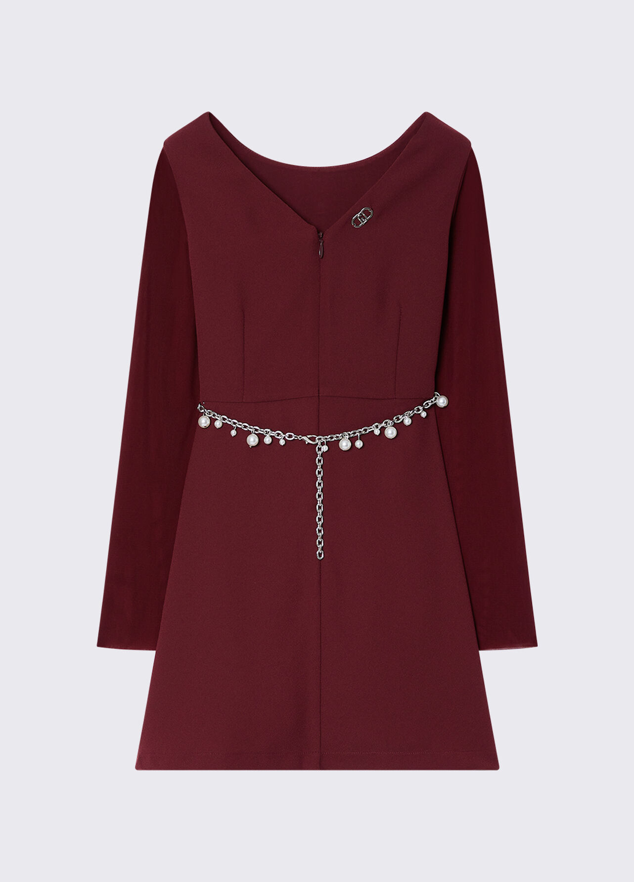 Abito corto in envers satin - DARK RED
