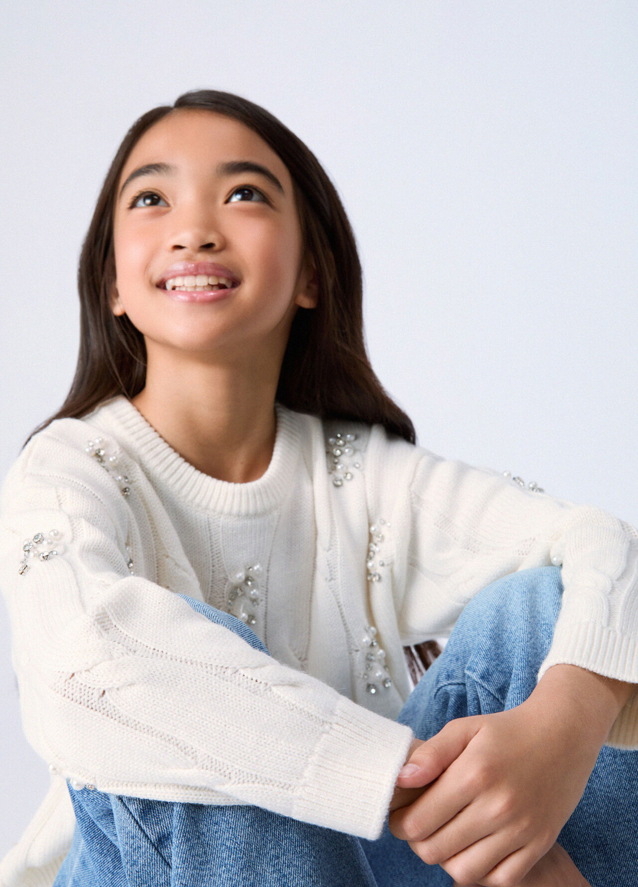 Maglia con ricami gioiello - WHITE