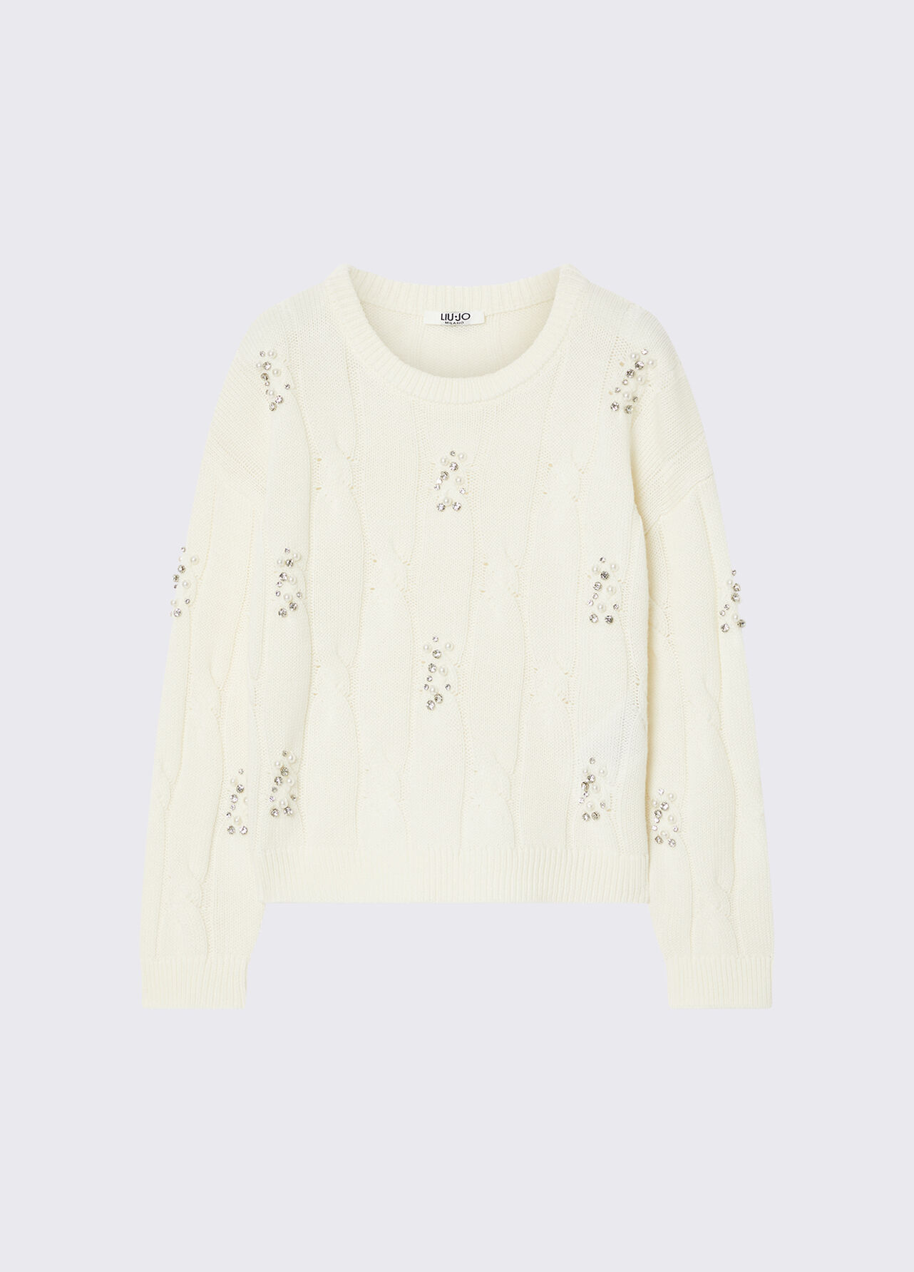 Maglia con ricami gioiello - WHITE