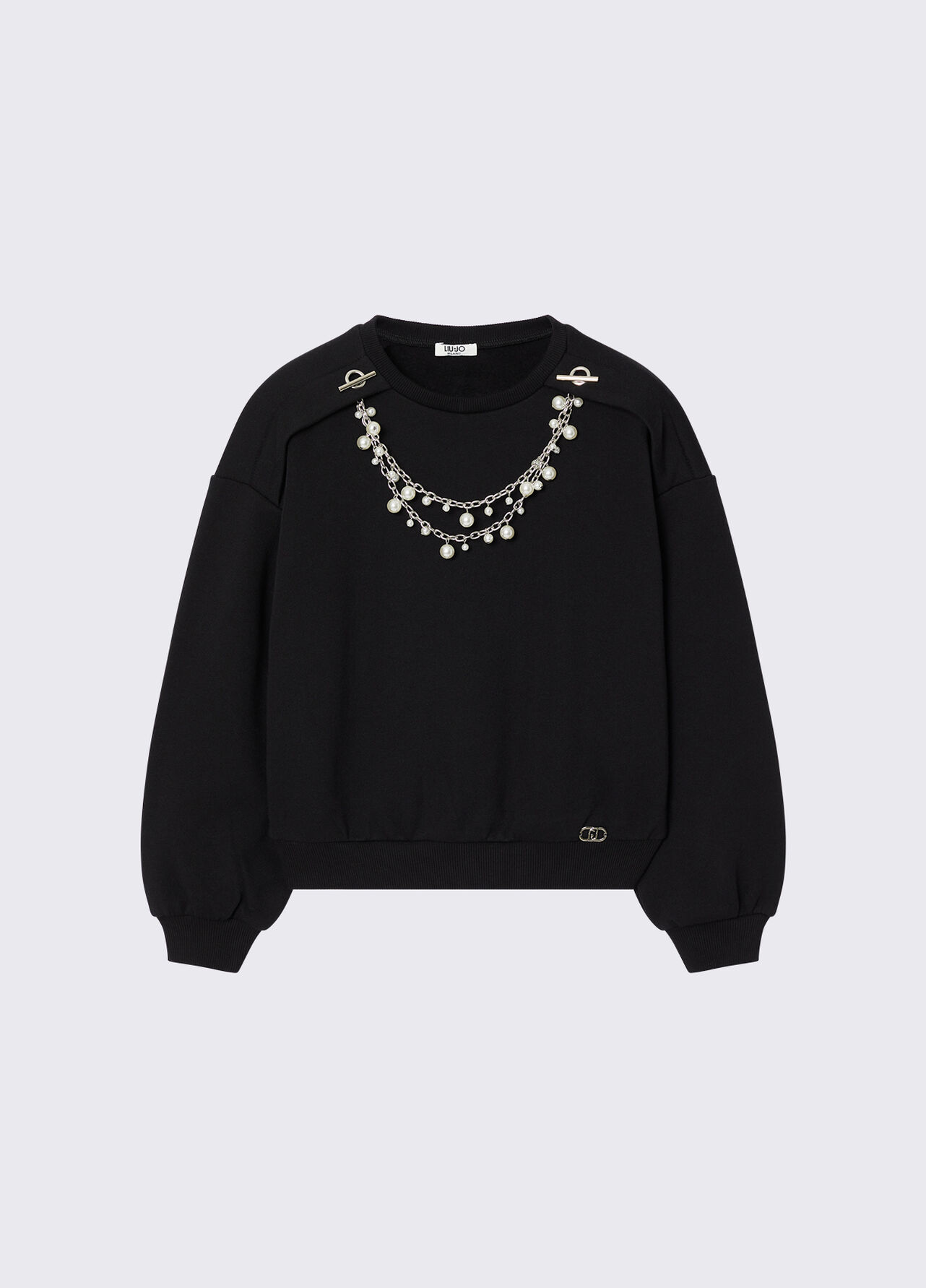 Felpa con accessori gioiello - BLACK