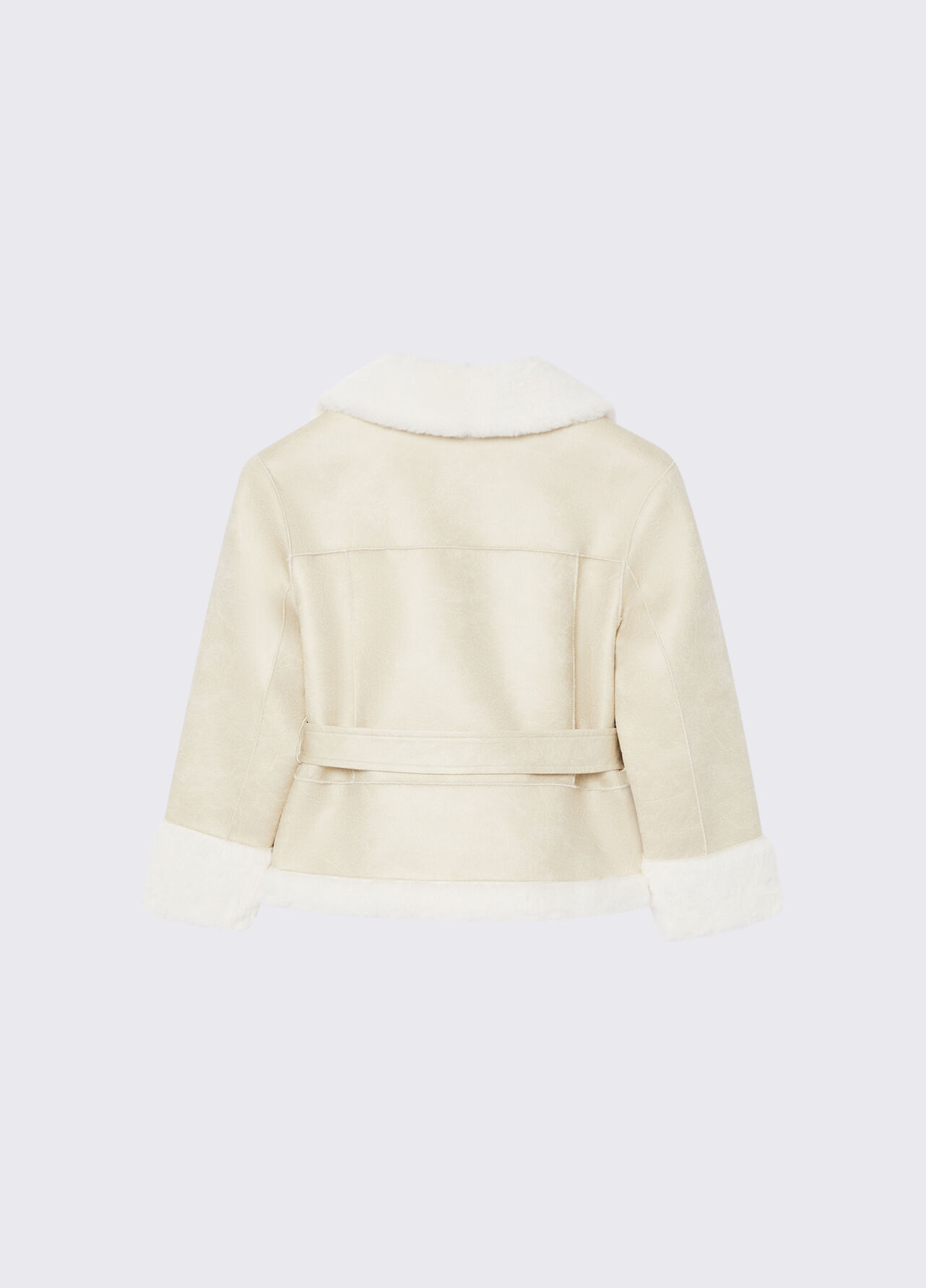 Giaccone in teddy - LIGHT BEIGE