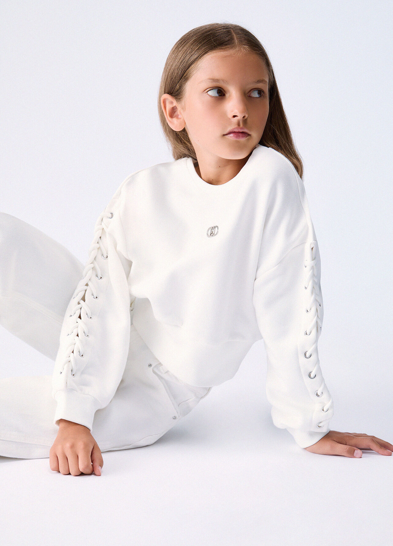 Felpa con stringhe - WHITE