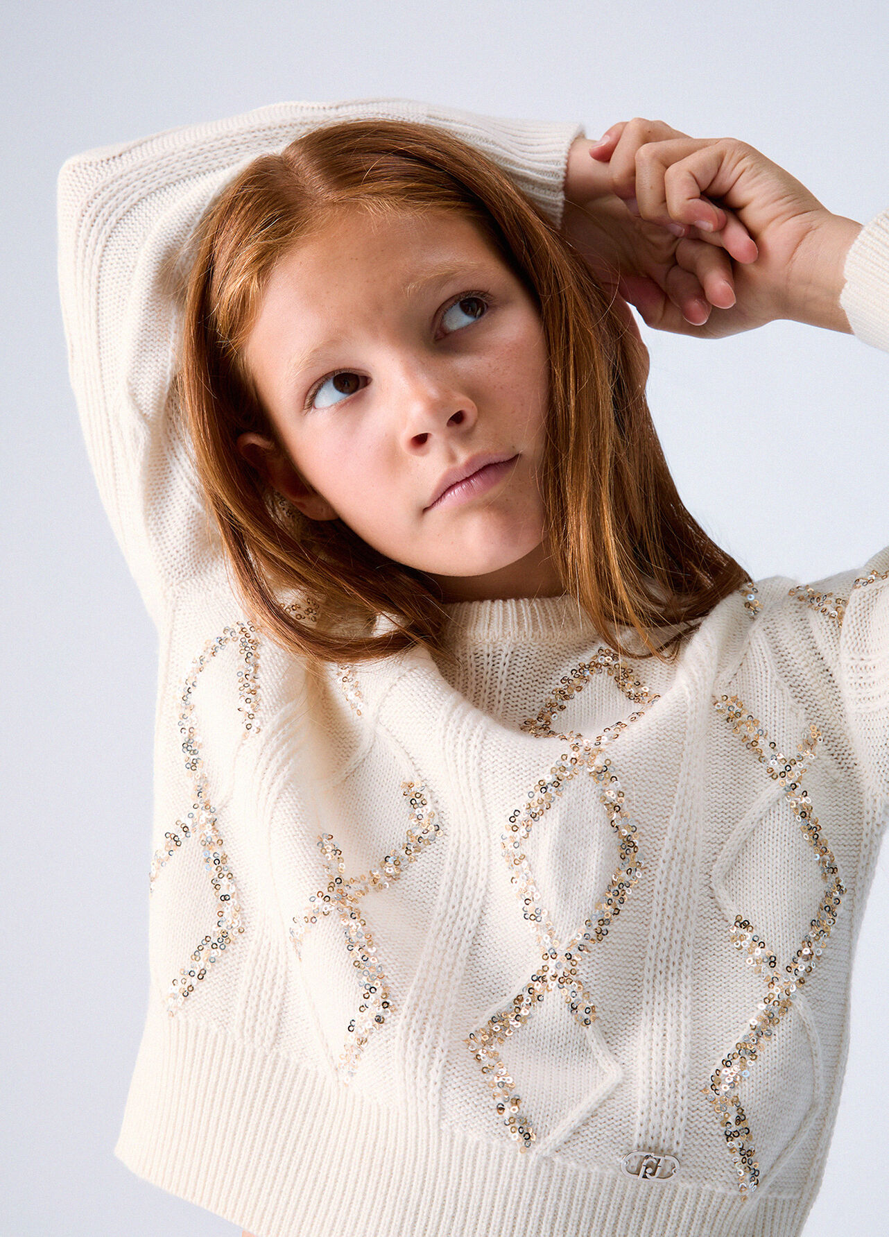 Maglia in lana con paillettes - WHITE