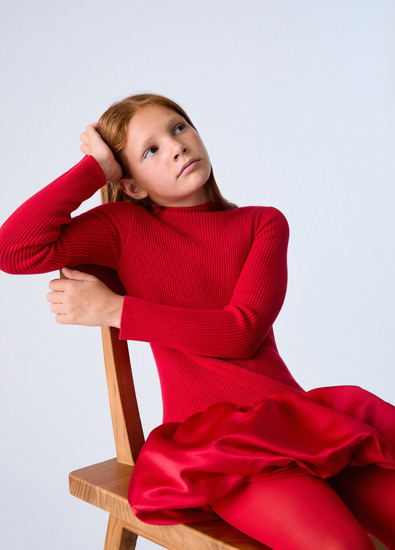 Abito corto in maglia - RED
