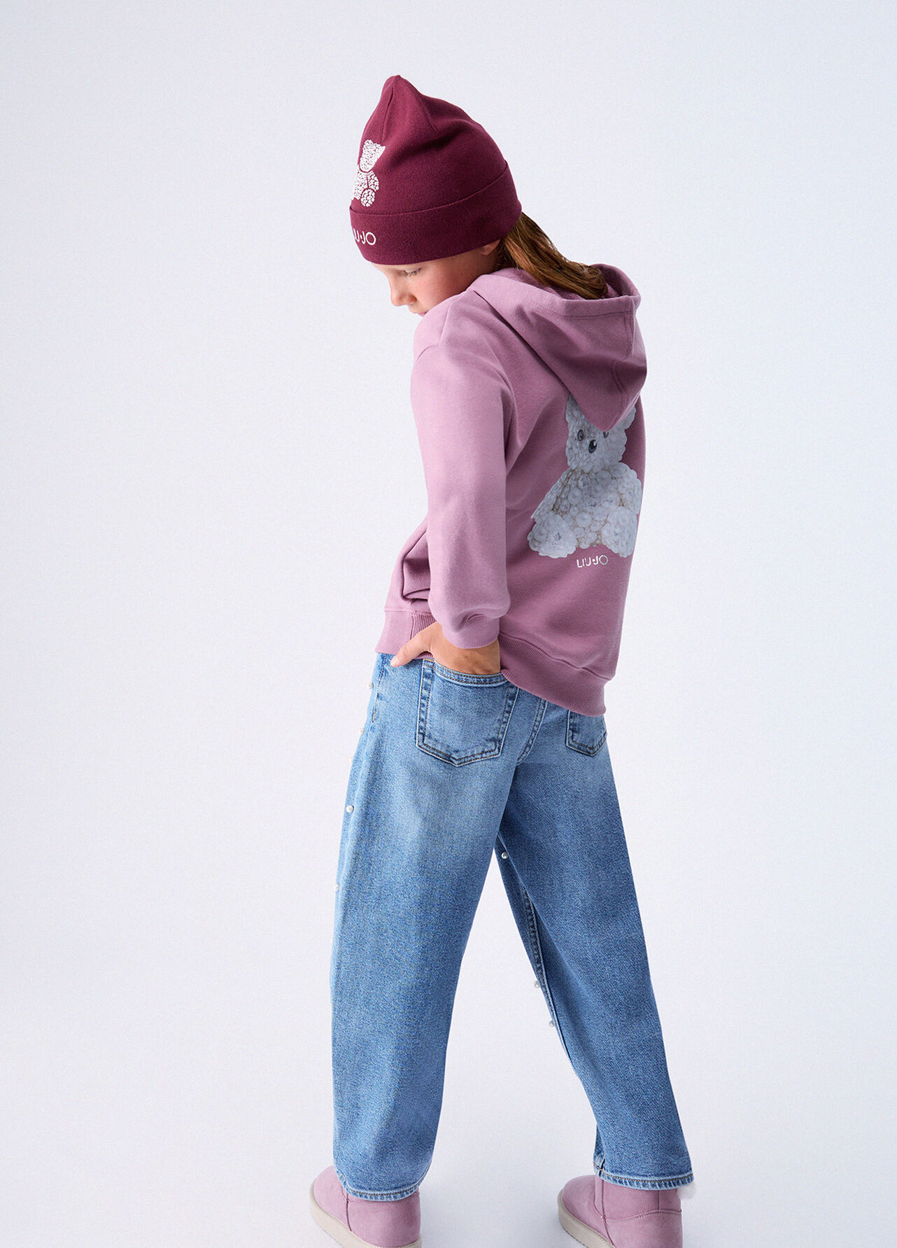 Pantaloni balloon con applicazioni - BLUE DENIM