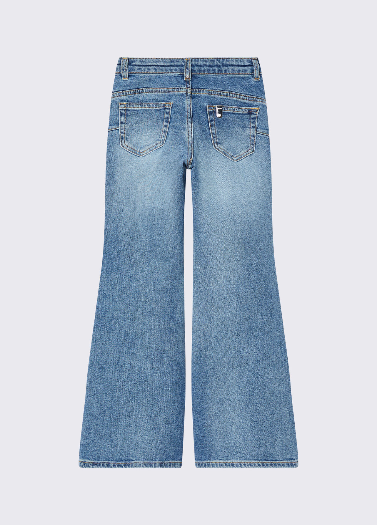 Jeans flare con dettagli used - BLUE DENIM