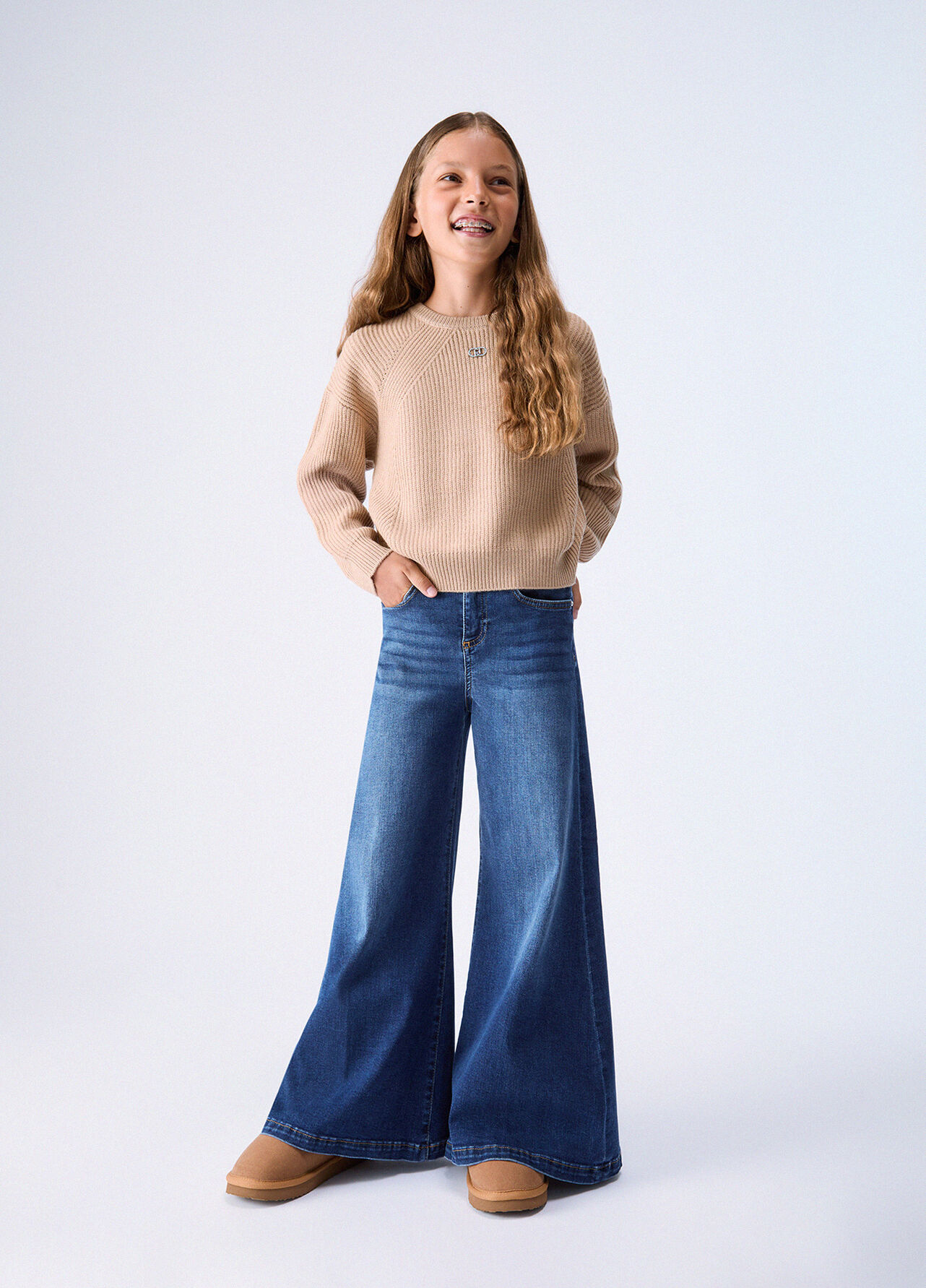 Jeans wide-leg - BLUE DENIM