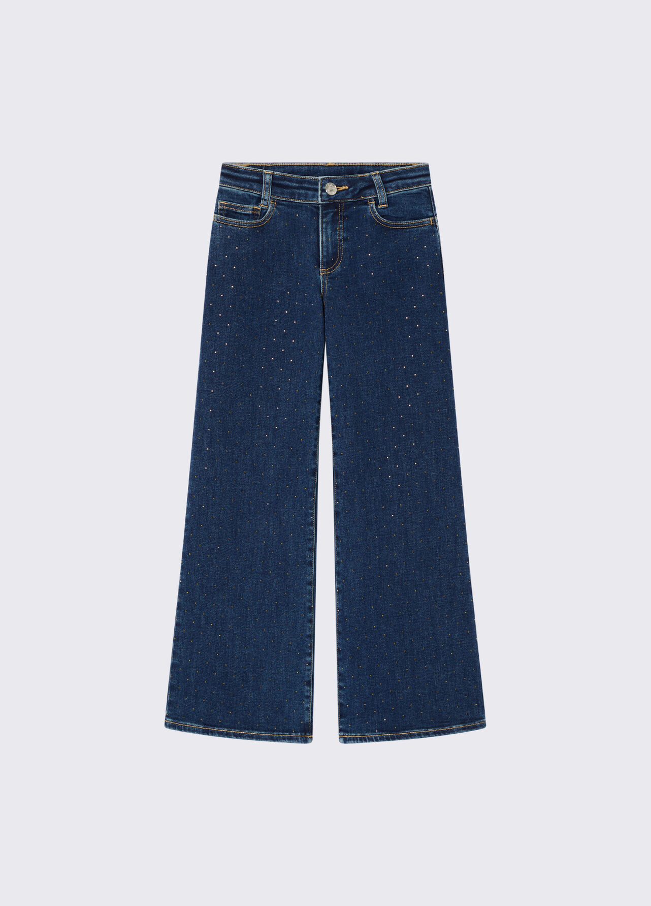 Jeans straight con applicazioni - DARK BLUE DENIM