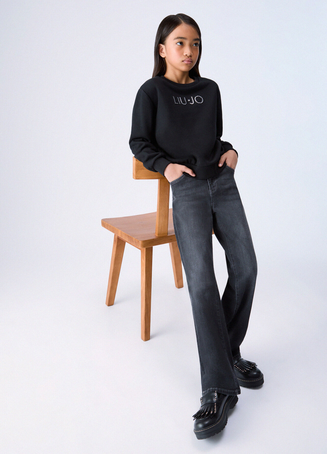 Pantalone straight - BLACK DENIM