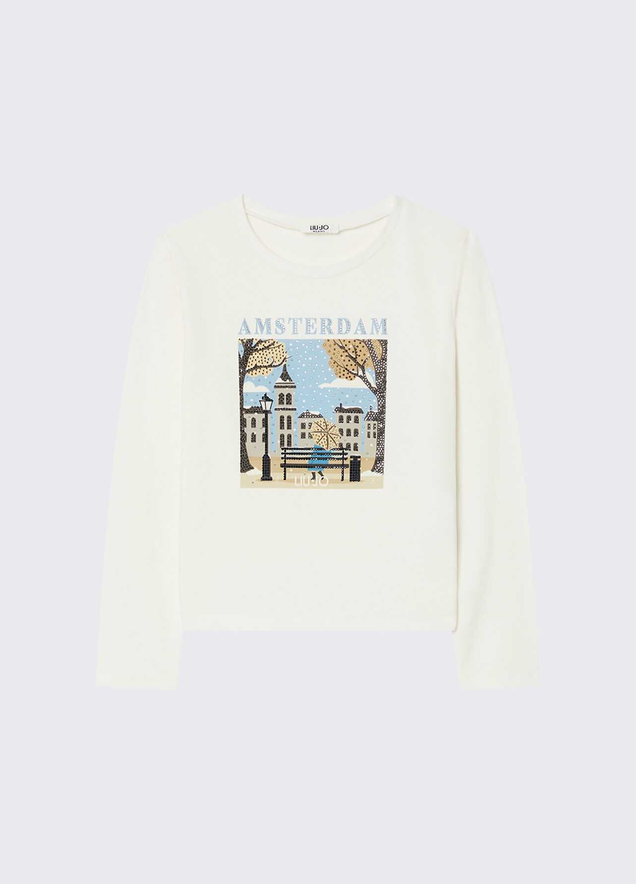 T-shirt in jersey con stampa - AMSTERDAM PRINT