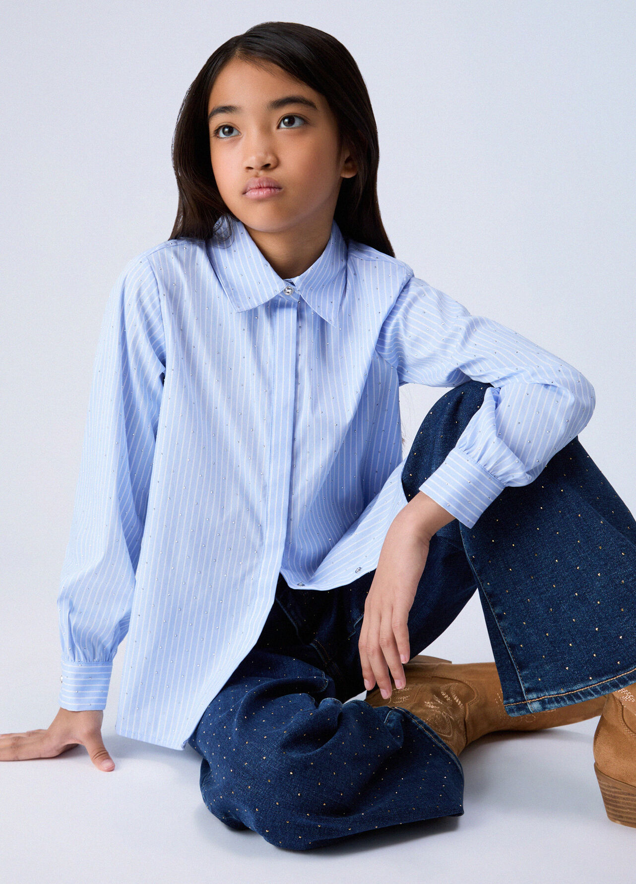 Camicia in popeline - LIGHT BLUE