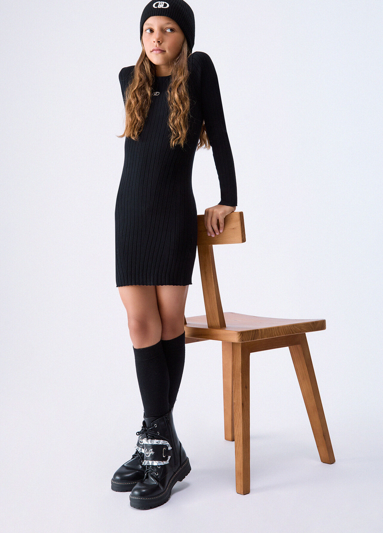 Abito corto in maglia - BLACK