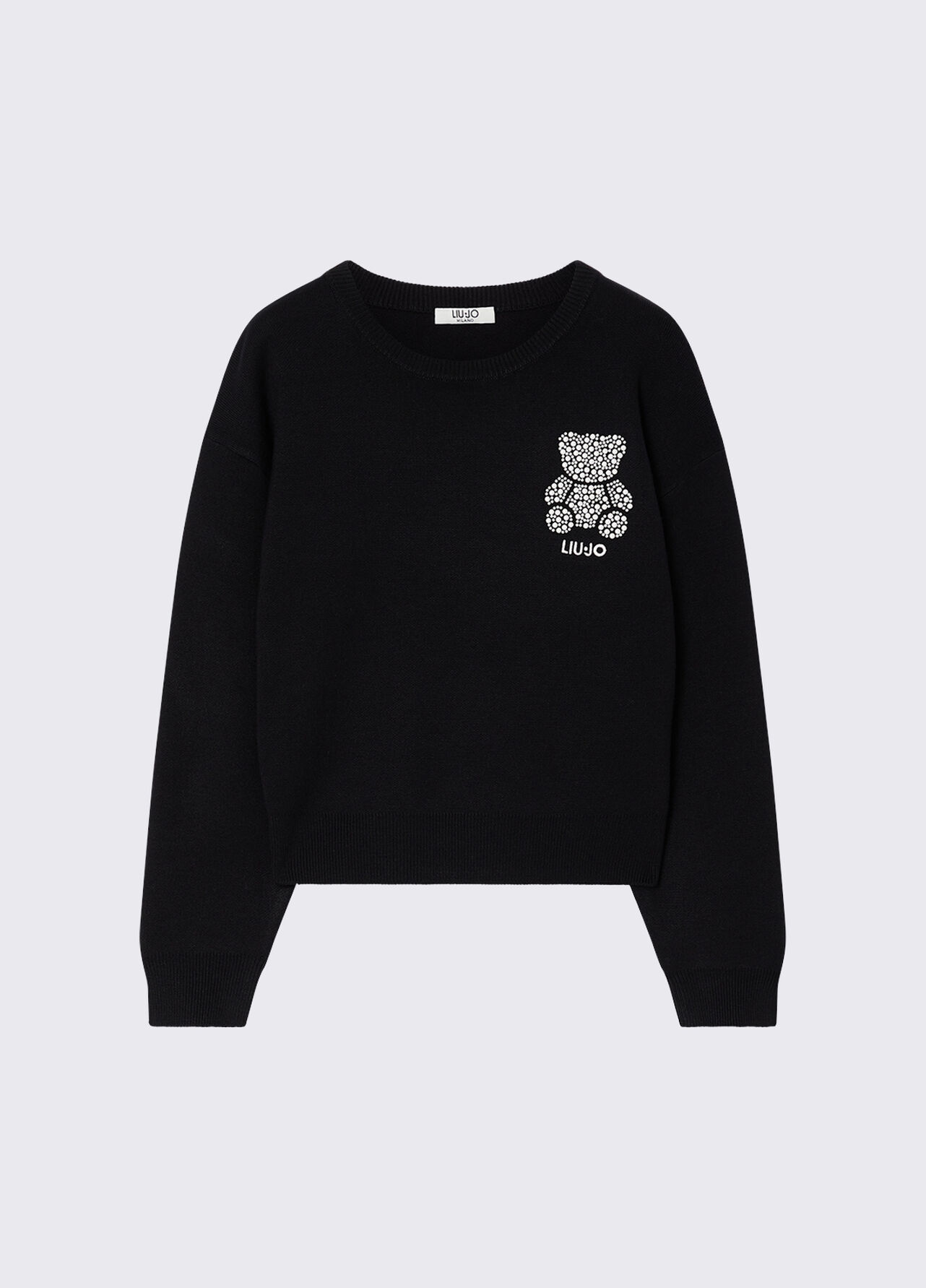 Maglia con ricamo gioiello - BLACK