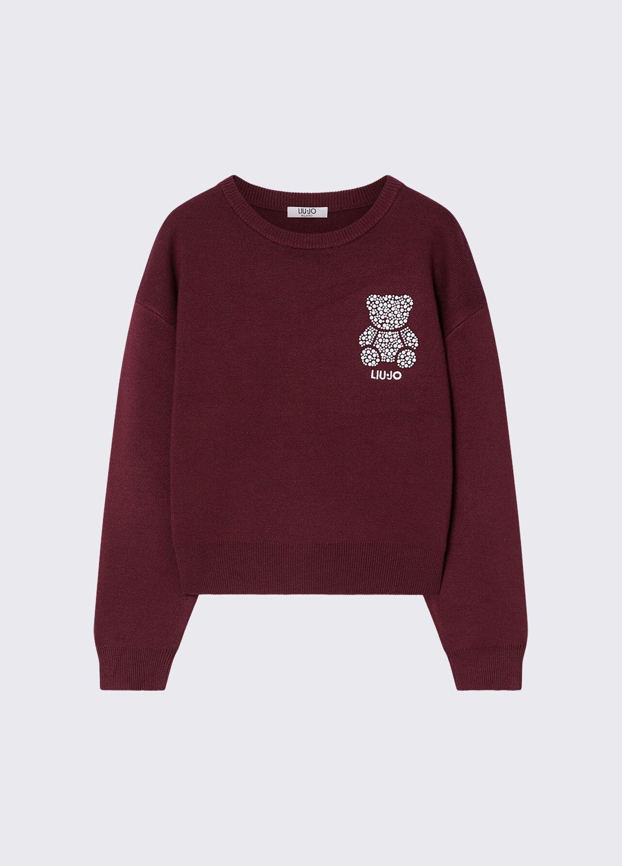Maglia con ricamo gioiello - DARK RED