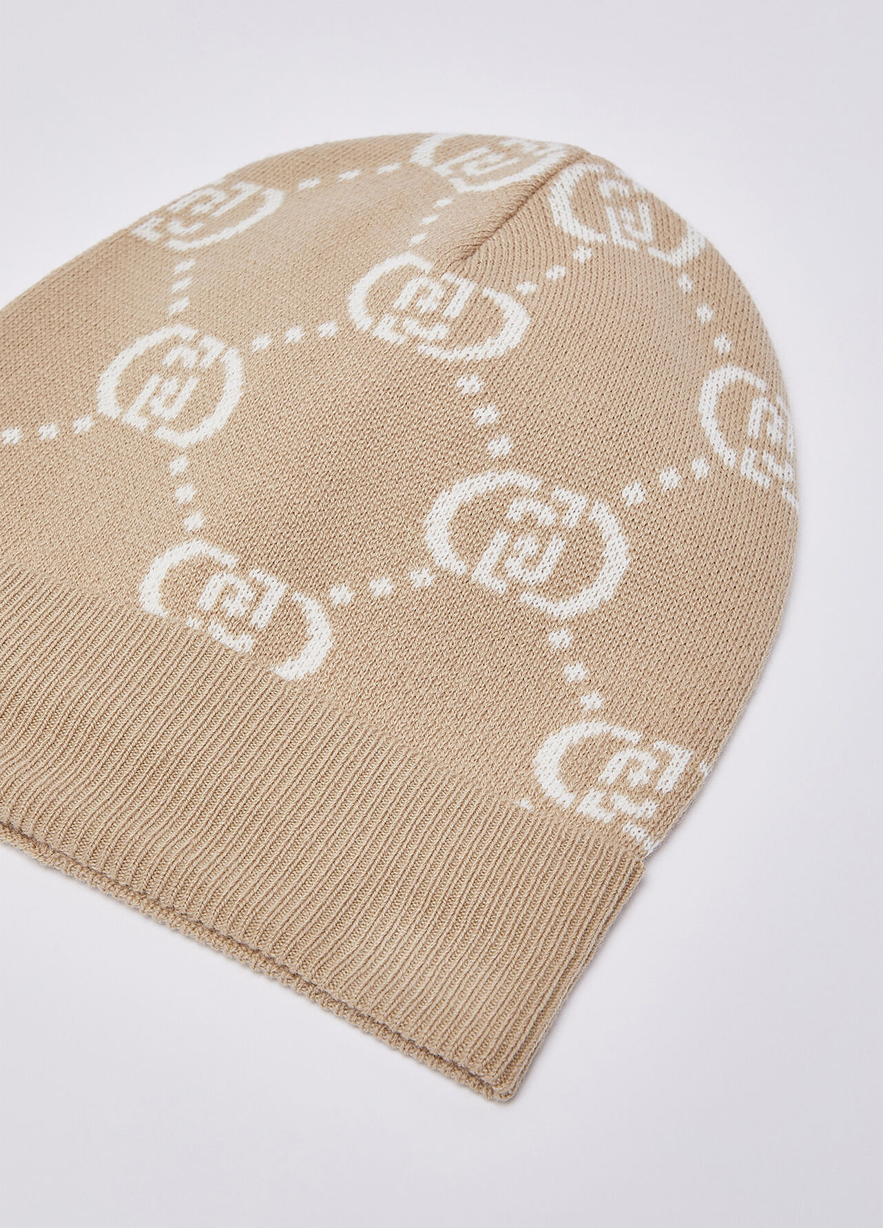 Cappello in maglia con strass - BEIGE