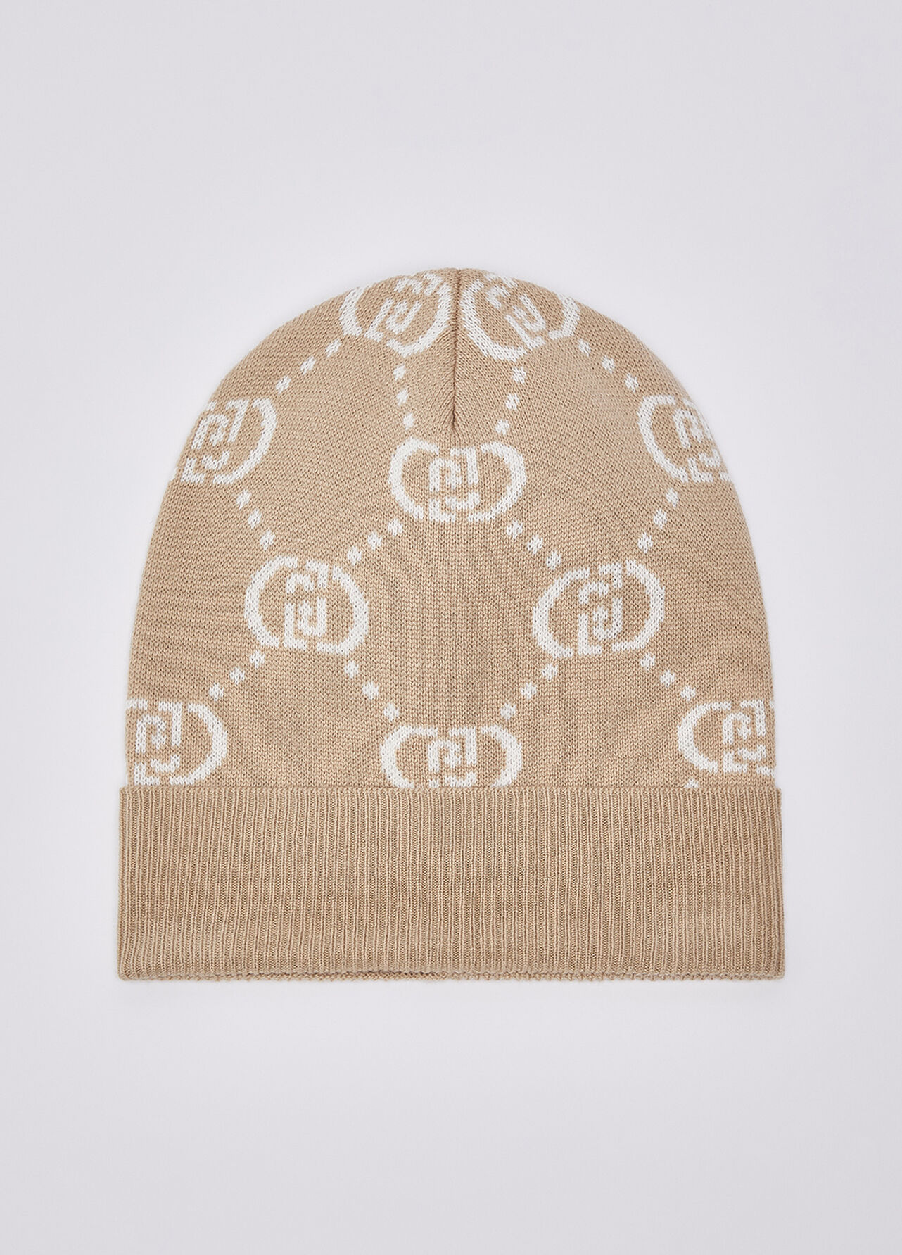 Cappello in maglia con strass - BEIGE