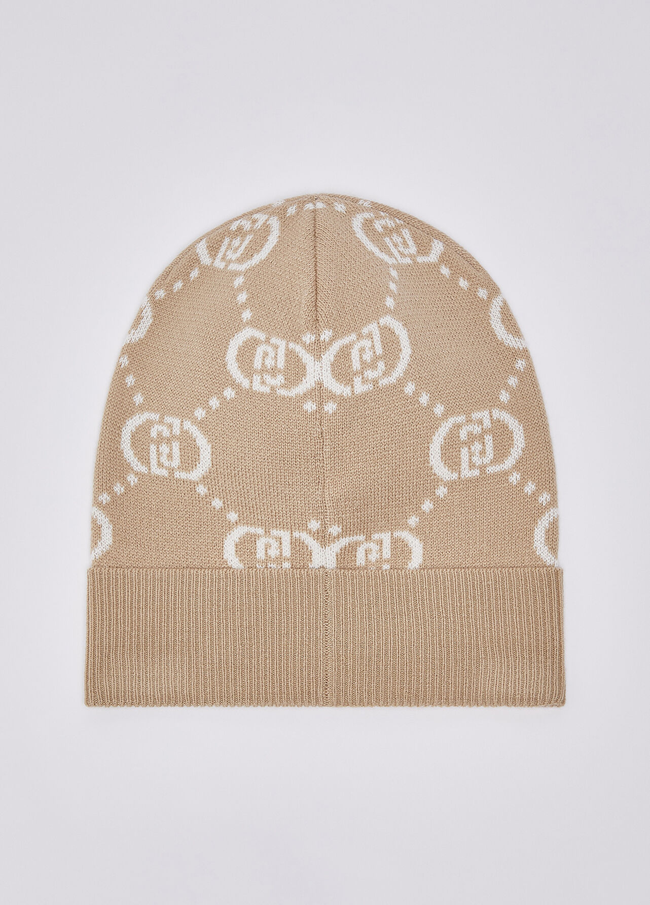 Cappello in maglia con strass - BEIGE