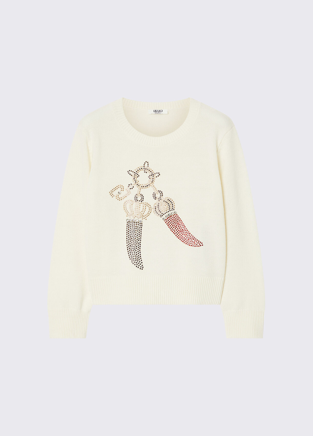 Maglia in lana jacquard - WHITE