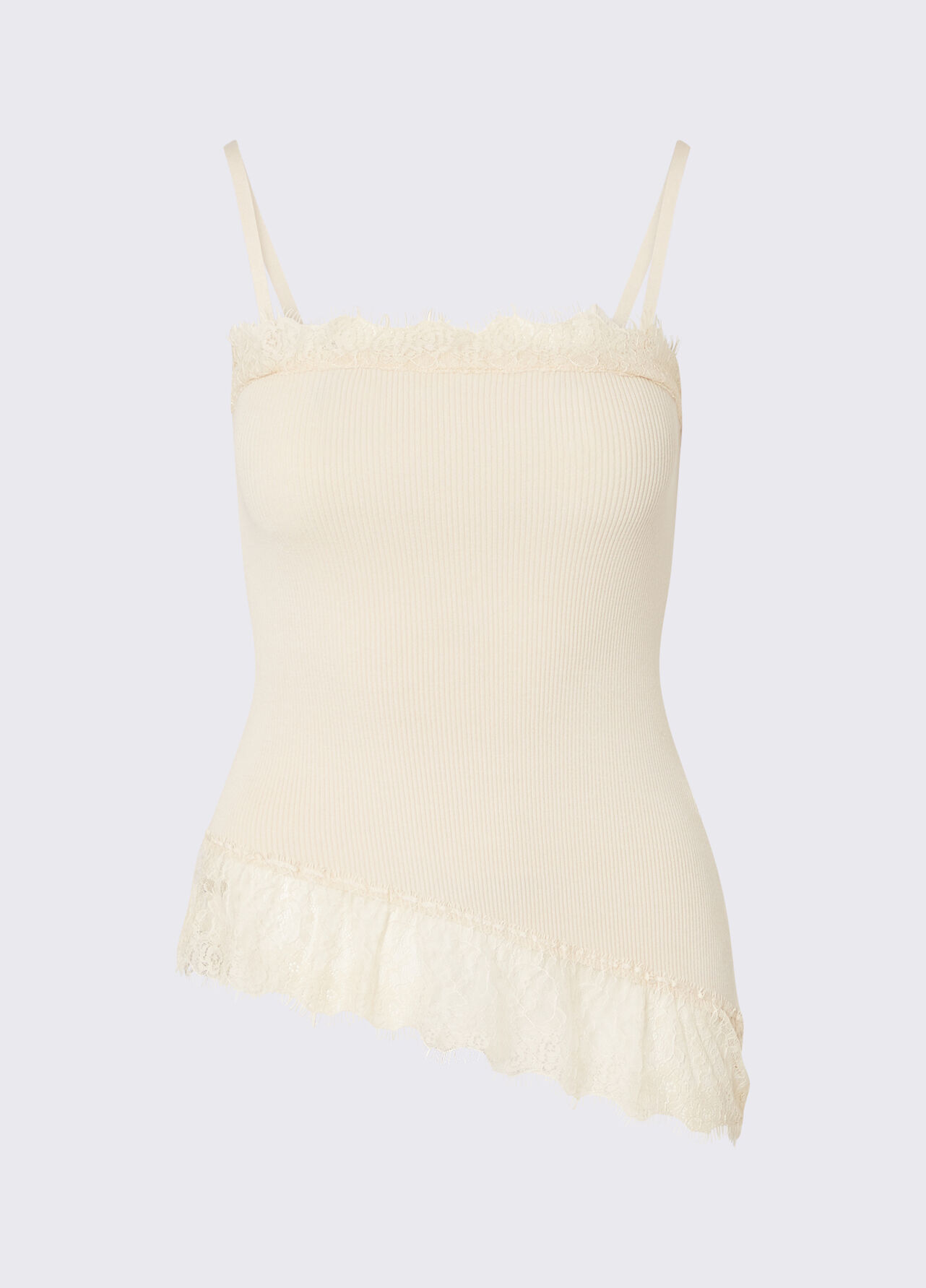 Top asimmetrico con dettagli in pizzo - CREAM