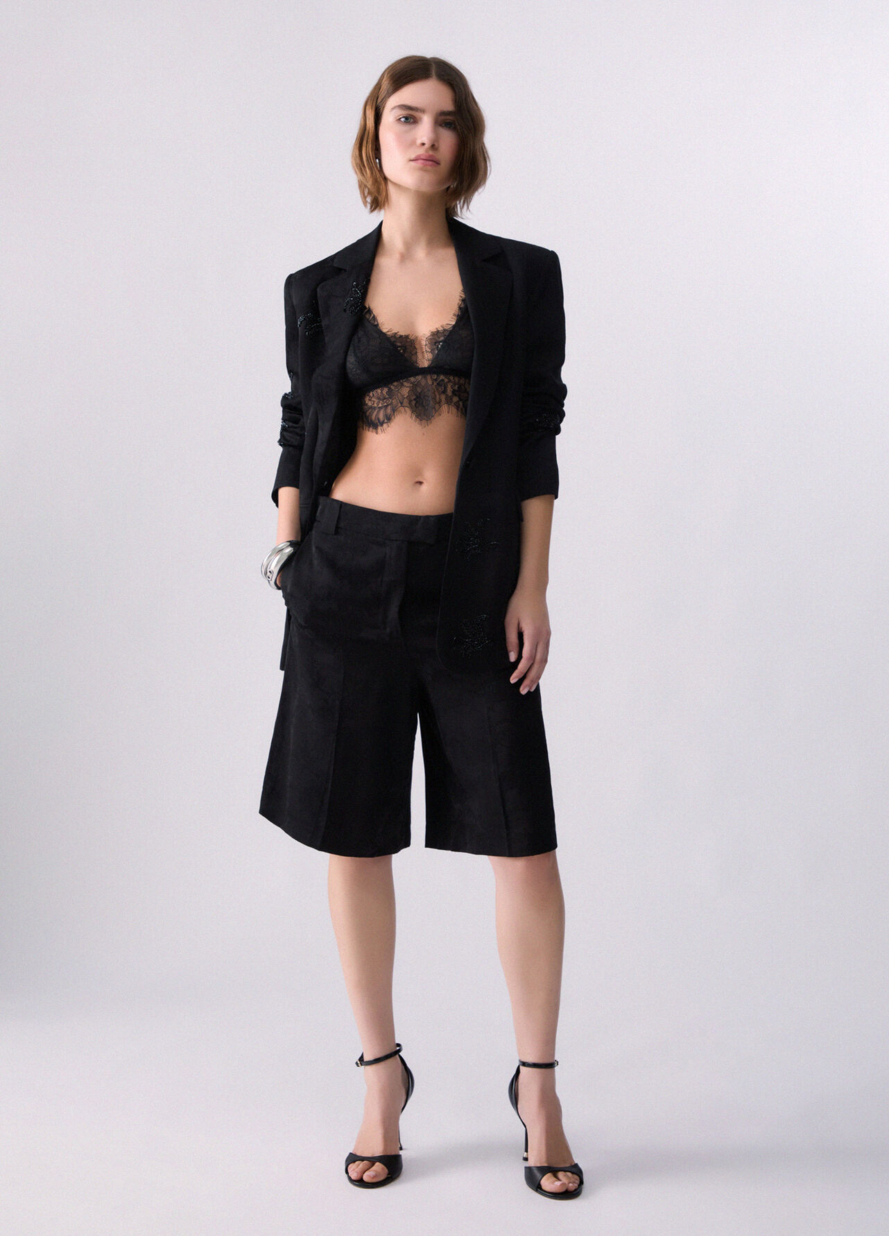Giacca con ricami gioiello - BLACK