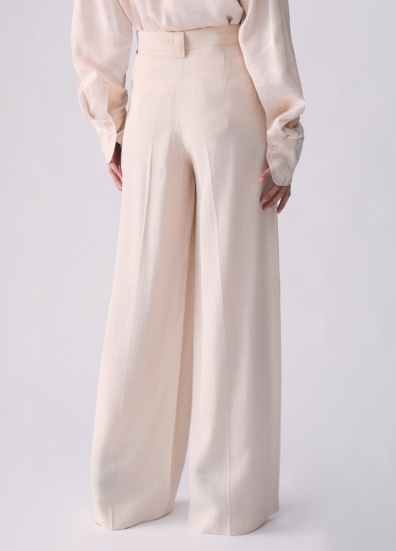 Pantaloni in viscosa fiammata - CREAM