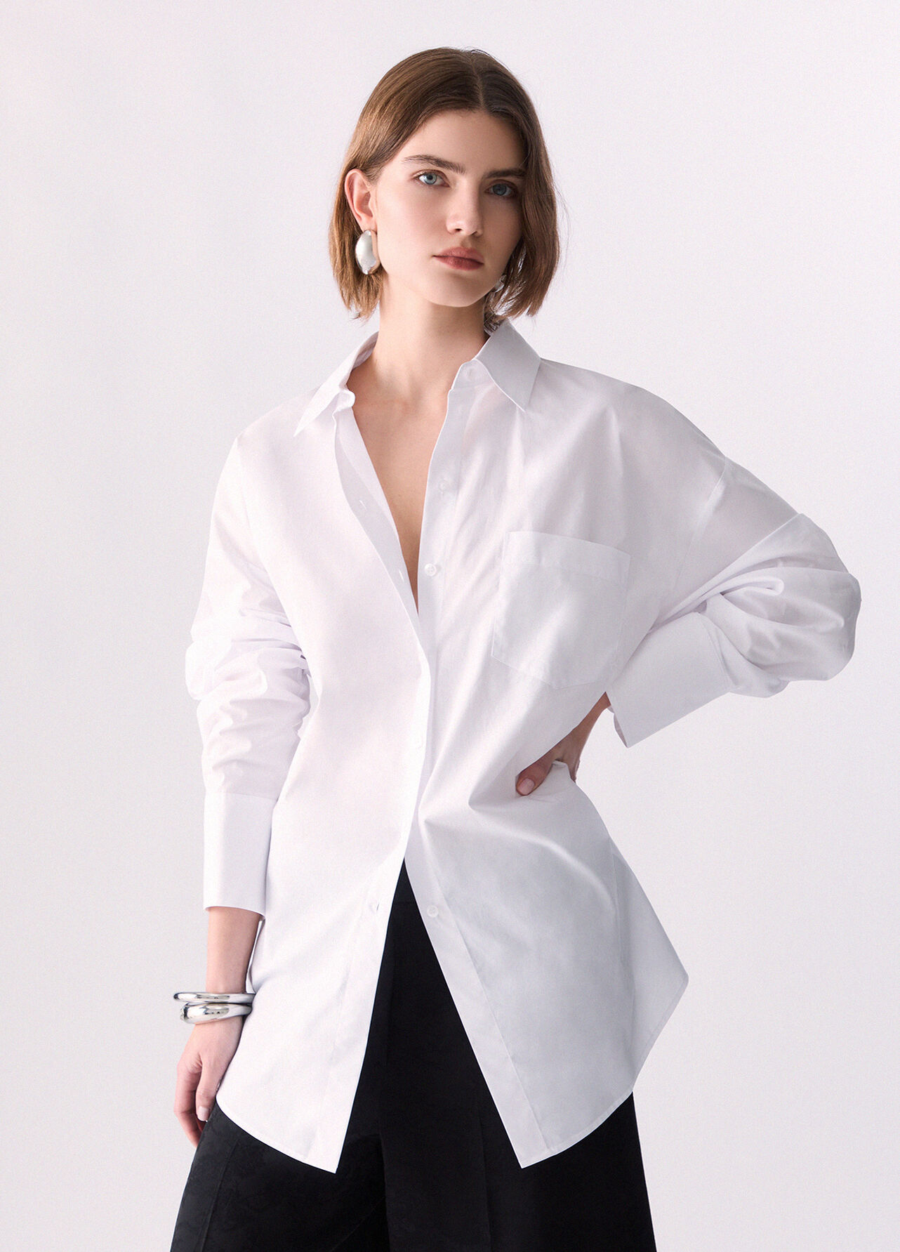 Camicia in popeline - OPTIC WHITE