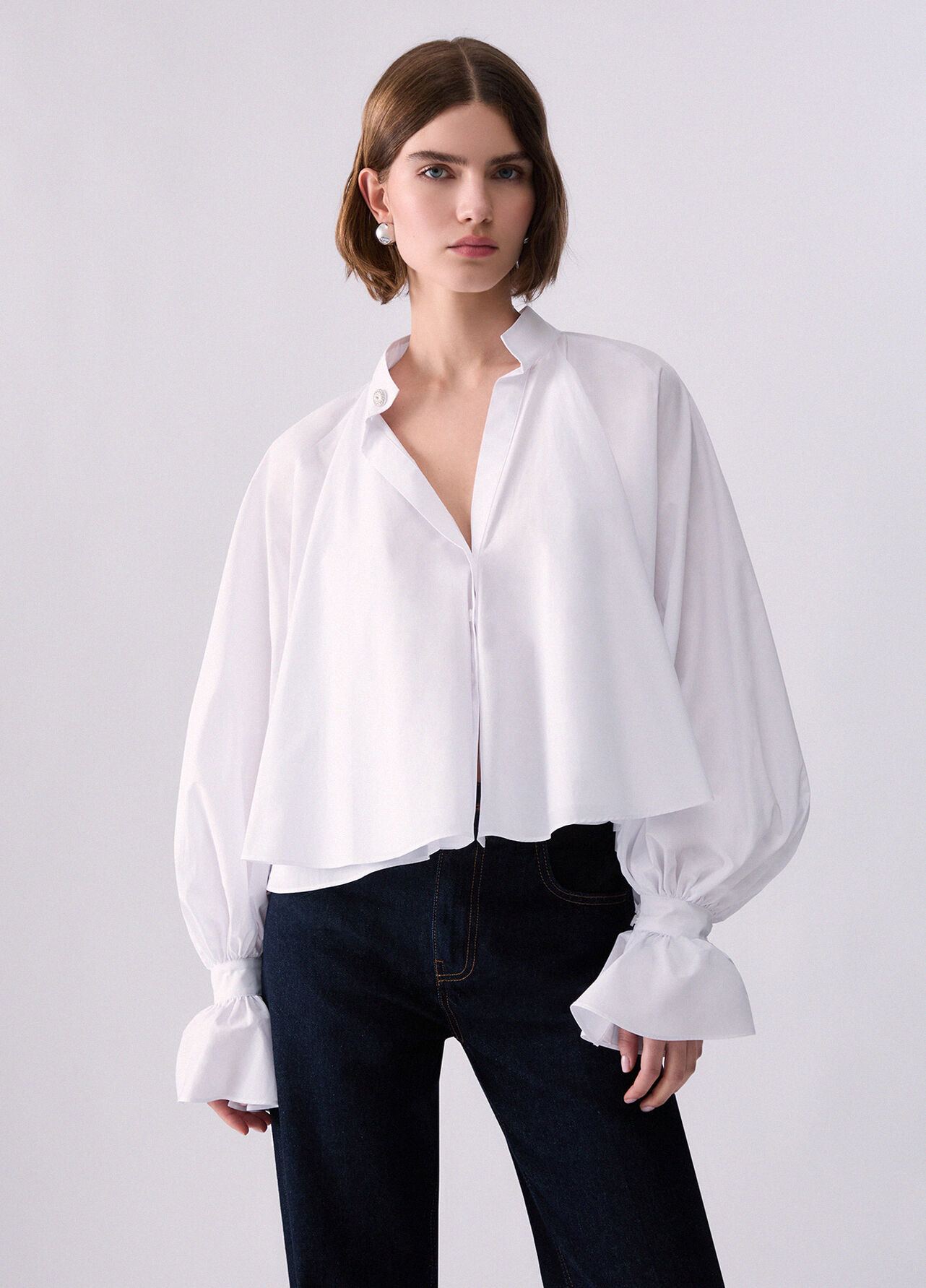 Camicia morbida in popeline - OPTIC WHITE