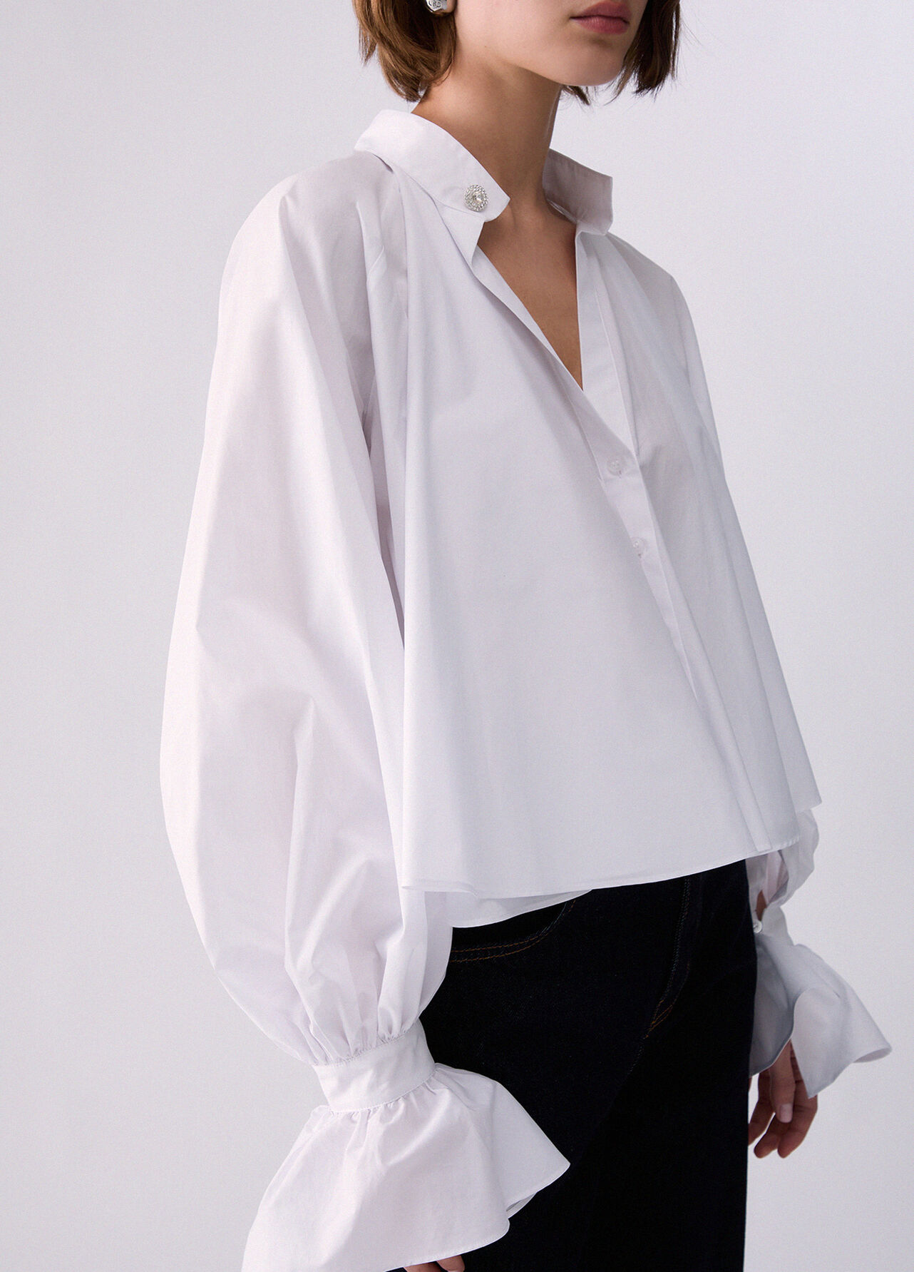 Camicia morbida in popeline - OPTIC WHITE