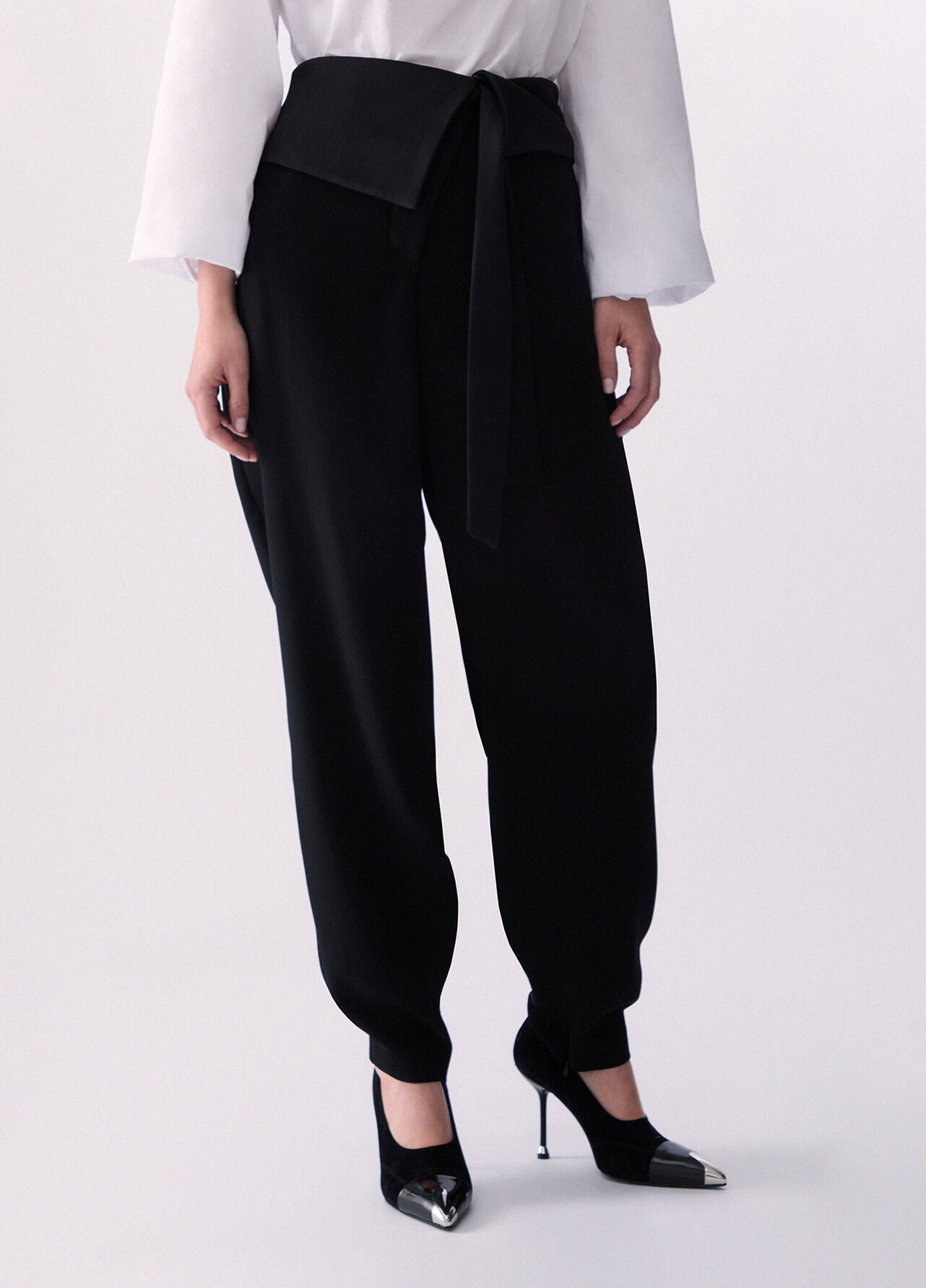 Pantaloni in envers satin - BLACK