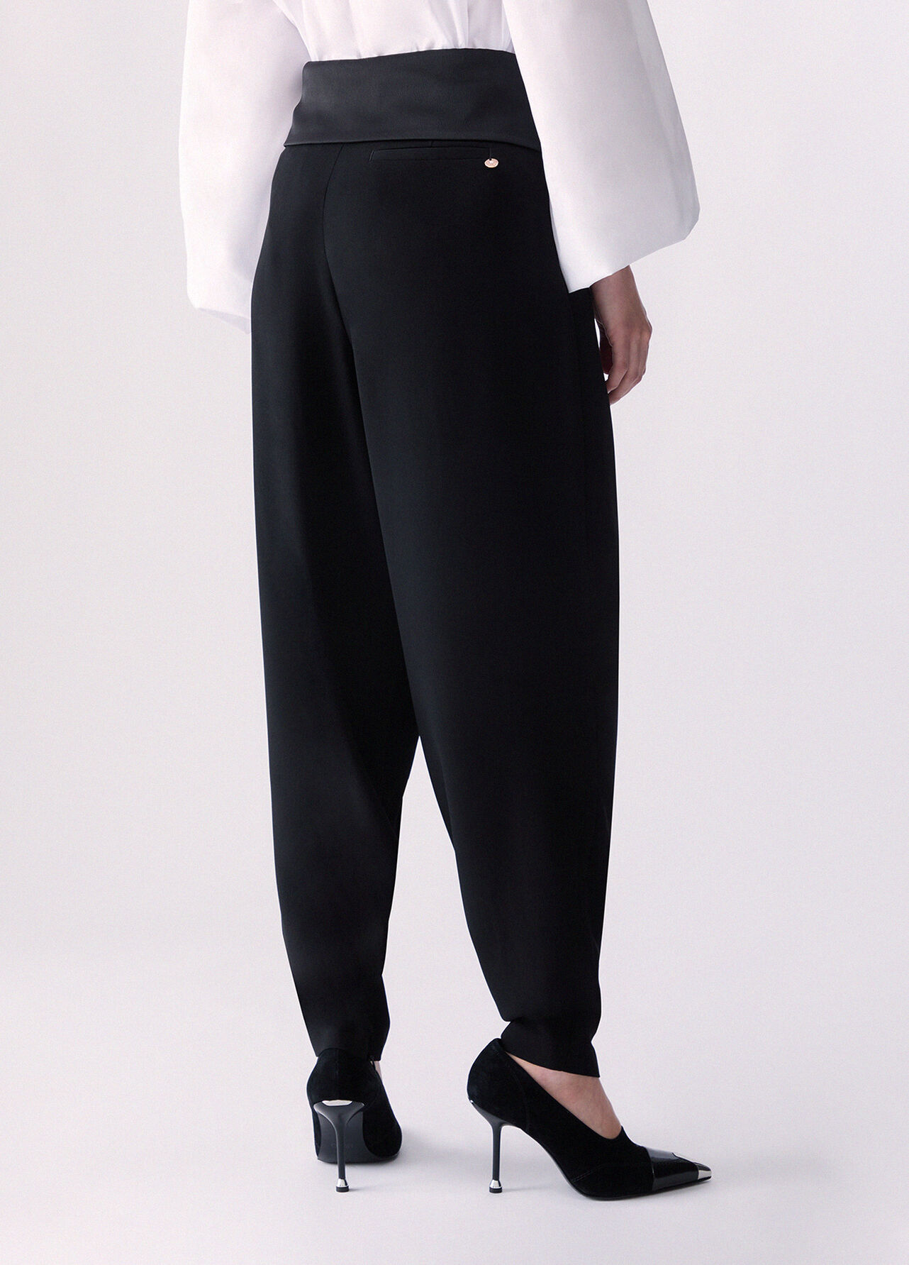 Pantaloni in envers satin - BLACK
