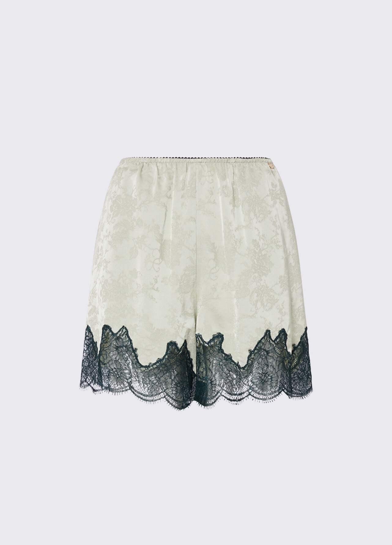 Short jacquard con dettagli in pizzo - LIGHT SAGE