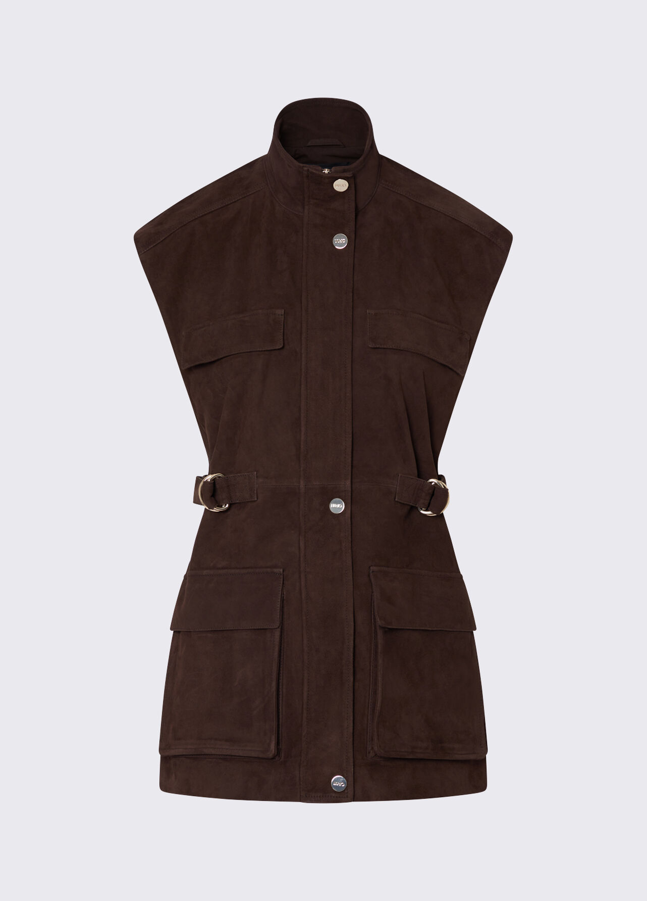 Gilet in suede - COCOA BROWN